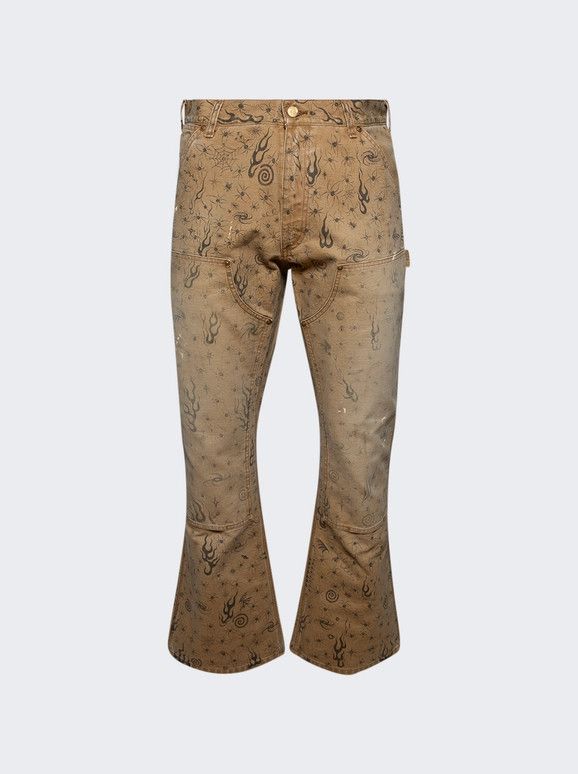 Saint Michael o1mle0326 Double Denim Knee Pants in Neutrals Size US 32 / EU 48 - 1 Thumbnail