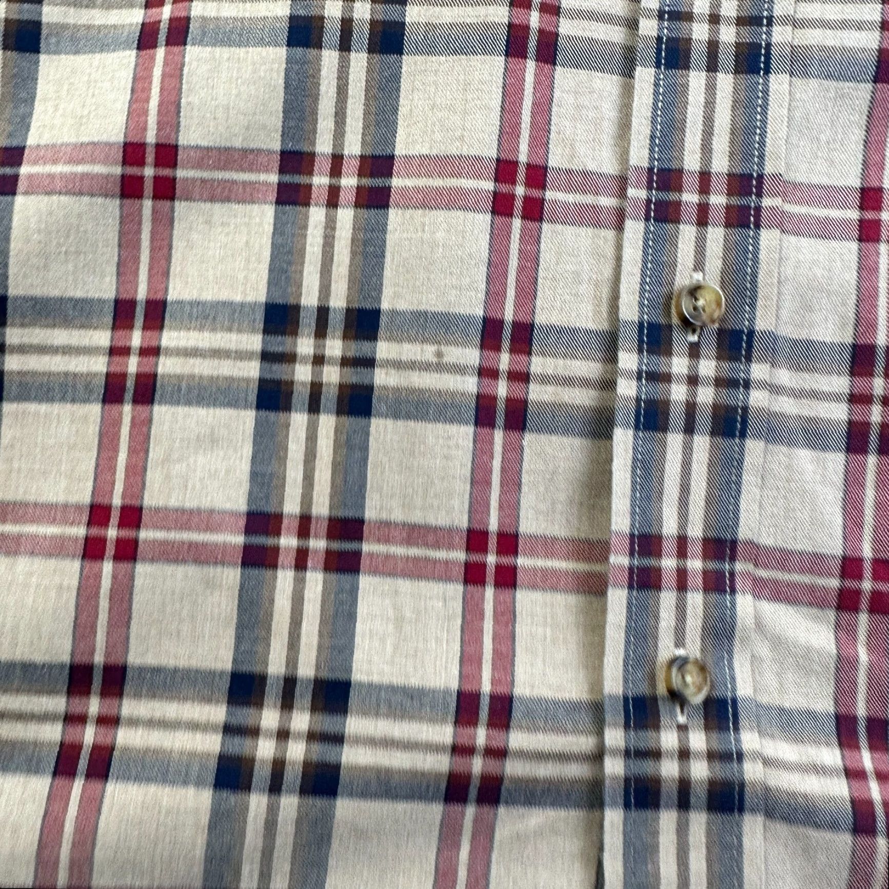 Brooks Brothers Brooks Brothers Shirt Mens Large Beige Nova Check Button Up Windowpane Madison Size US L / EU 52-54 / 3 - 5 Thumbnail