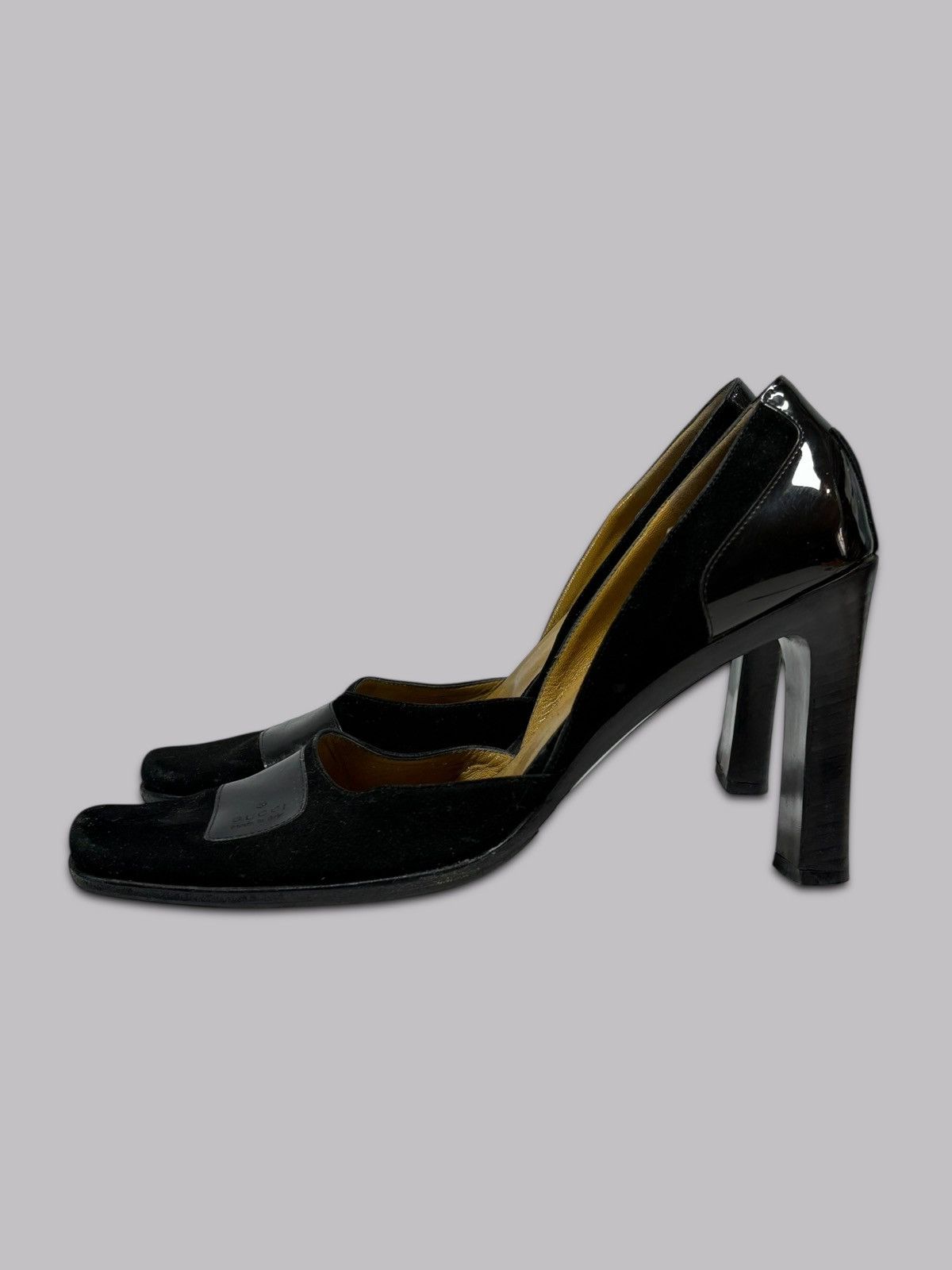 Gucci Vintage Gucci Tom Ford 2000s Rare D’Orsay Block Heel Suede Size US 9 / IT 39 - 3 Thumbnail