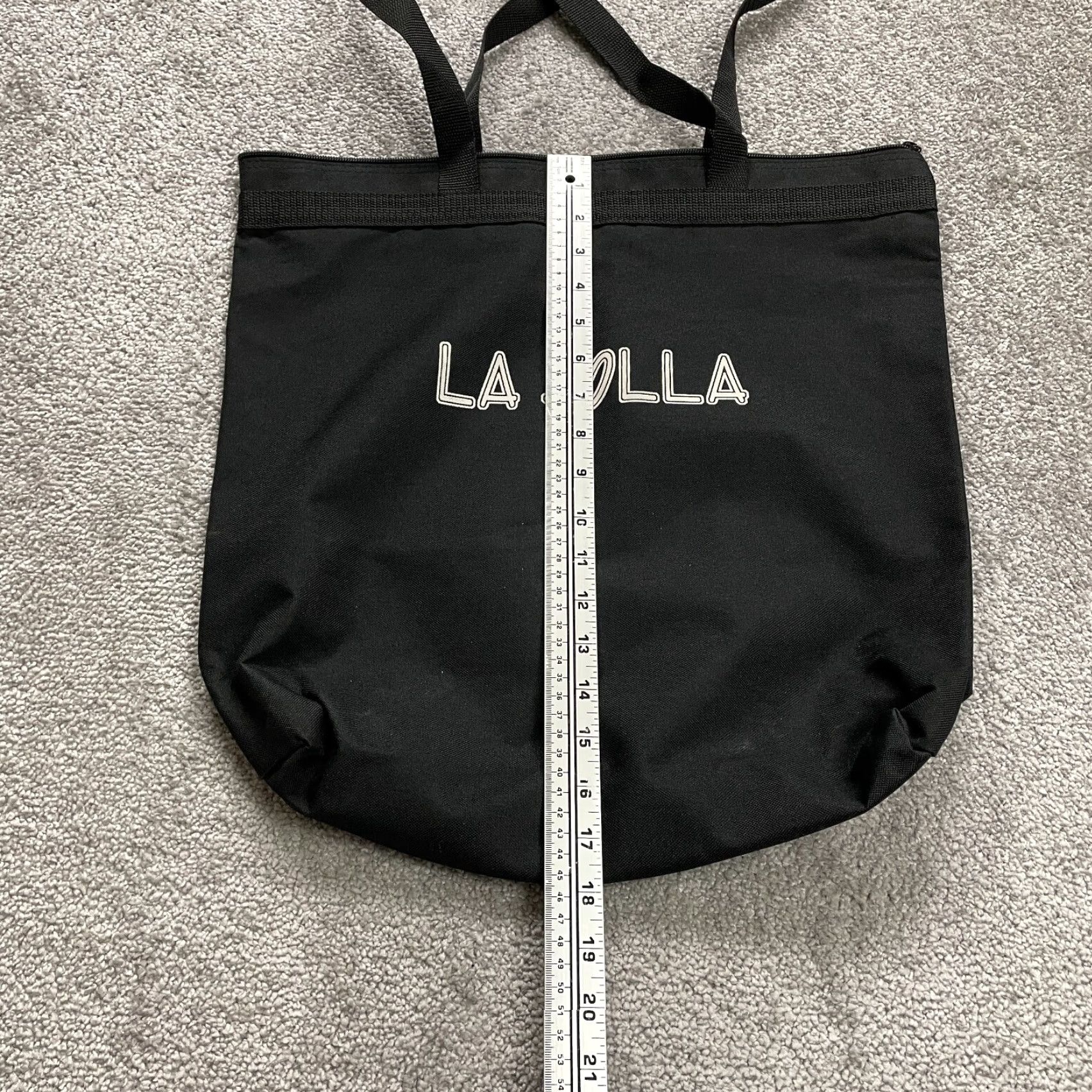 Vintage La Jolla Tote Bag Womens Canvas Black Full Zip Graphic Casual Classic Shopping Size ONE SIZE - 6 Thumbnail