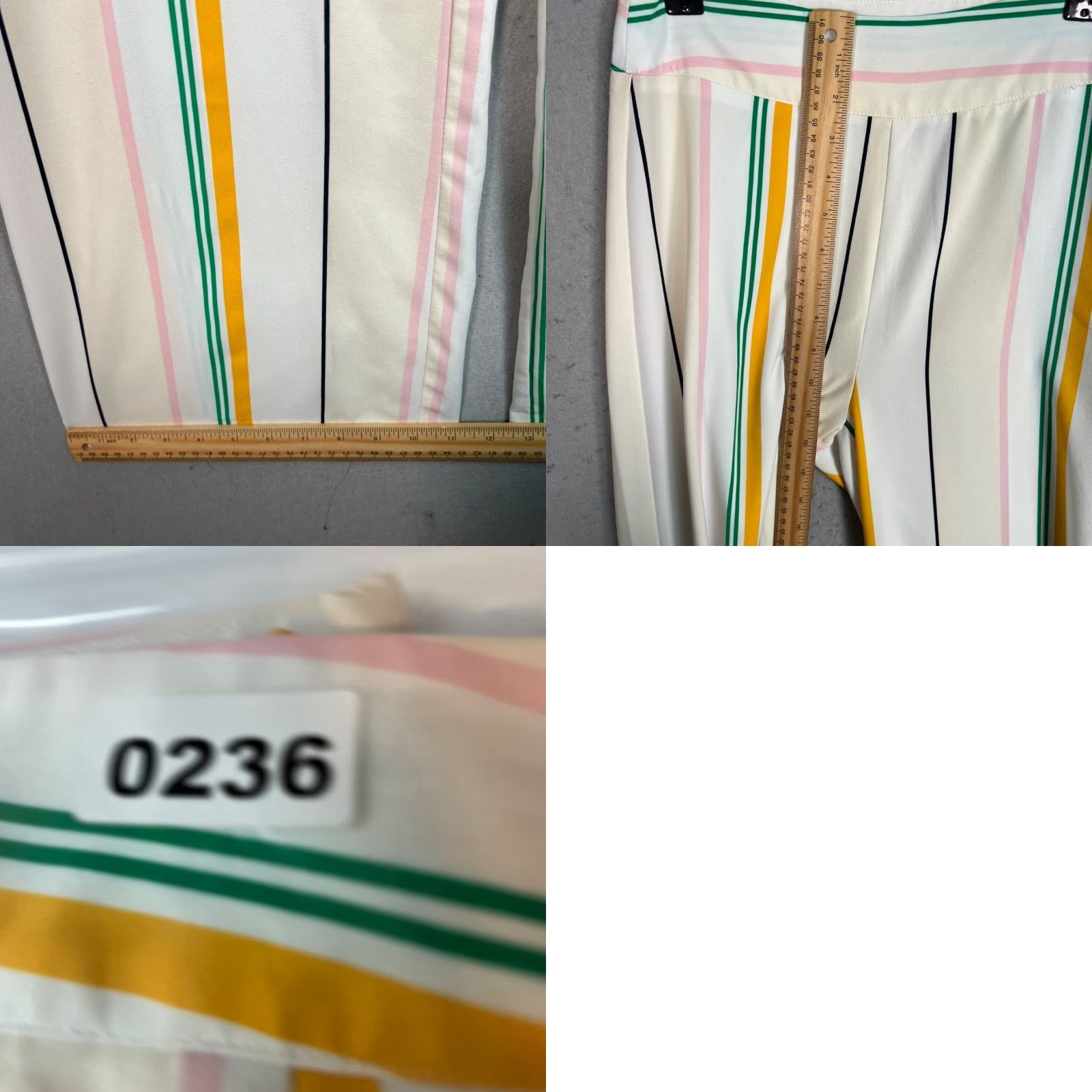 XOXO VINTAGE XOXO Womens Striped Wide-Leg Pants Size 3 / 4 White Polyester & Spandex Size 26" / US 2 / IT 38 - 8 Thumbnail