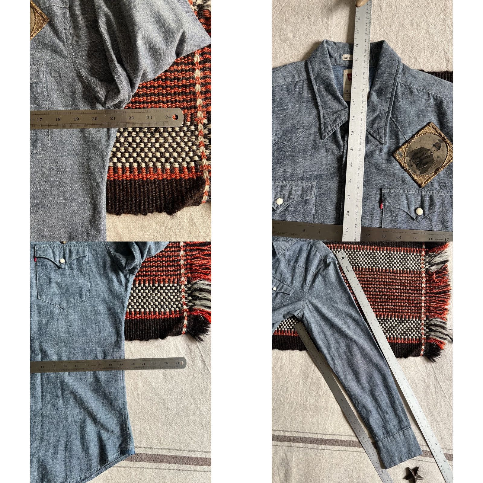 Levi's VINTAGE LEVIS Chambray Barstow Western Shirt M 2014 Pearl Snaps Mint Blue Solid Mens Regular Size US M / EU 48-50 / 2 - 9 Thumbnail