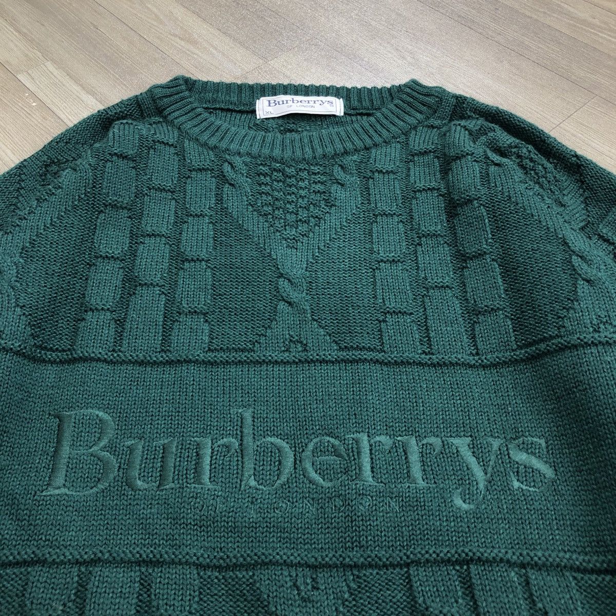 Burberry × Designer × Vintage Vintage Burberrys London Spell Out Knitted Sweaters Size US L / EU 52-54 / 3 - 3 Thumbnail