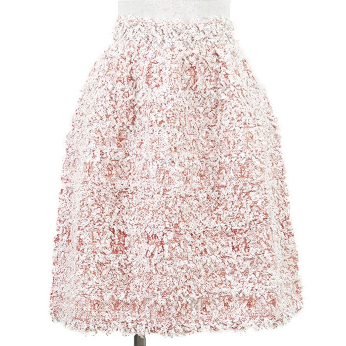 Chanel Chanel Chanel Fancy Tweed Ribbon Mixed Fiber Skirt Textile Skirts P58527 DUTY FREE for USA Size ONE SIZE - 1 Thumbnail