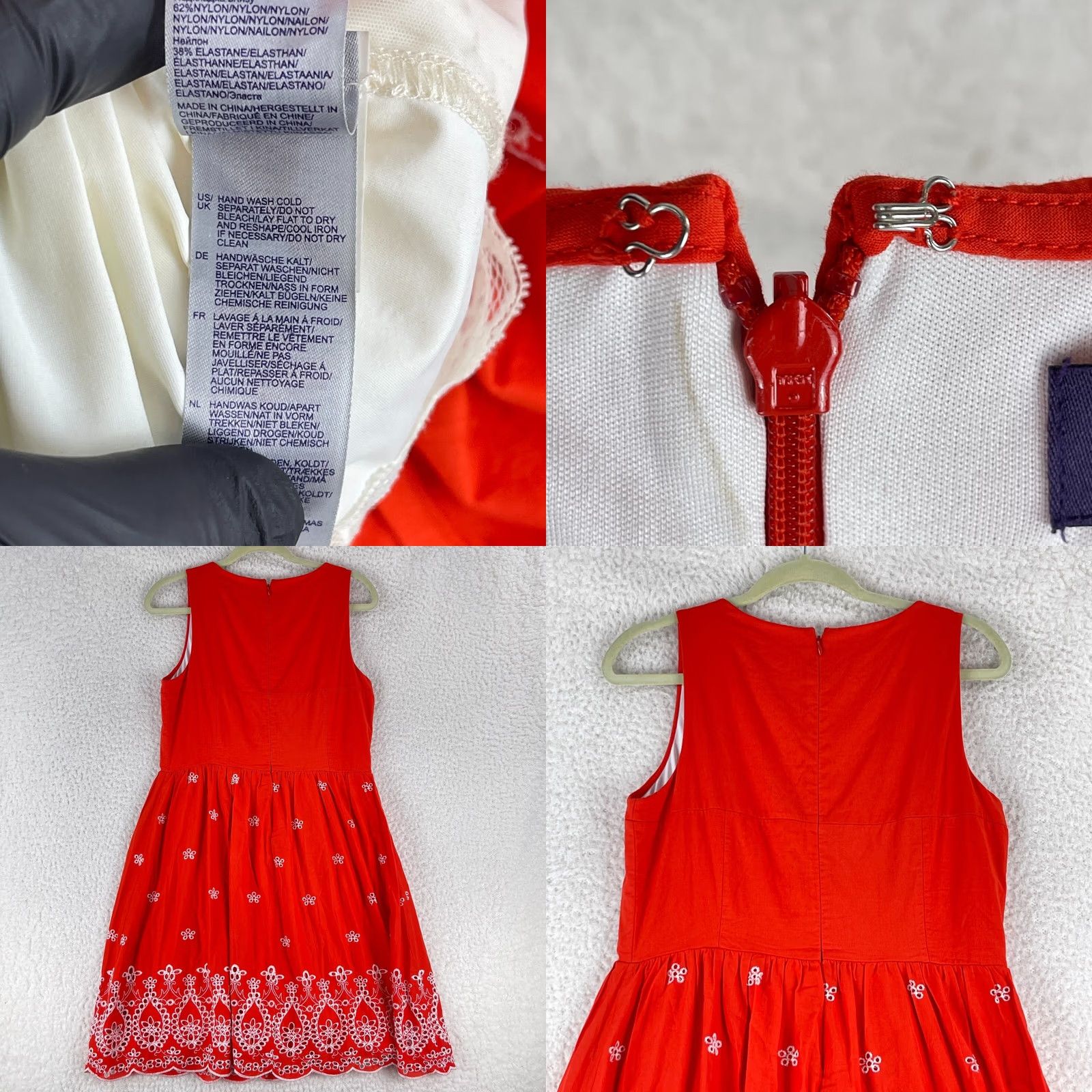NYDJ NYDJ Swing Dress Womens Size 8 Orange Embroidered Beaded Sleeveless Lined Knee Length Fit & Flare Casual Party Wedding Size M / US 6-8 / IT 42-44 - 9 Thumbnail