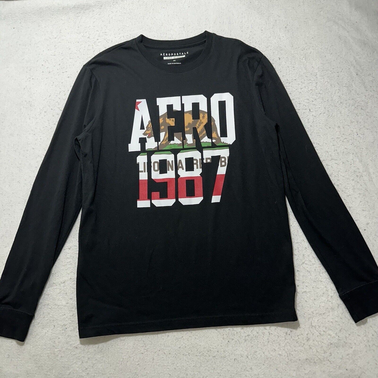 Aeropostale Aeropostale Medium Black Graphic T Shirt California Flag Size US M / EU 48-50 / 2 - 1 Thumbnail
