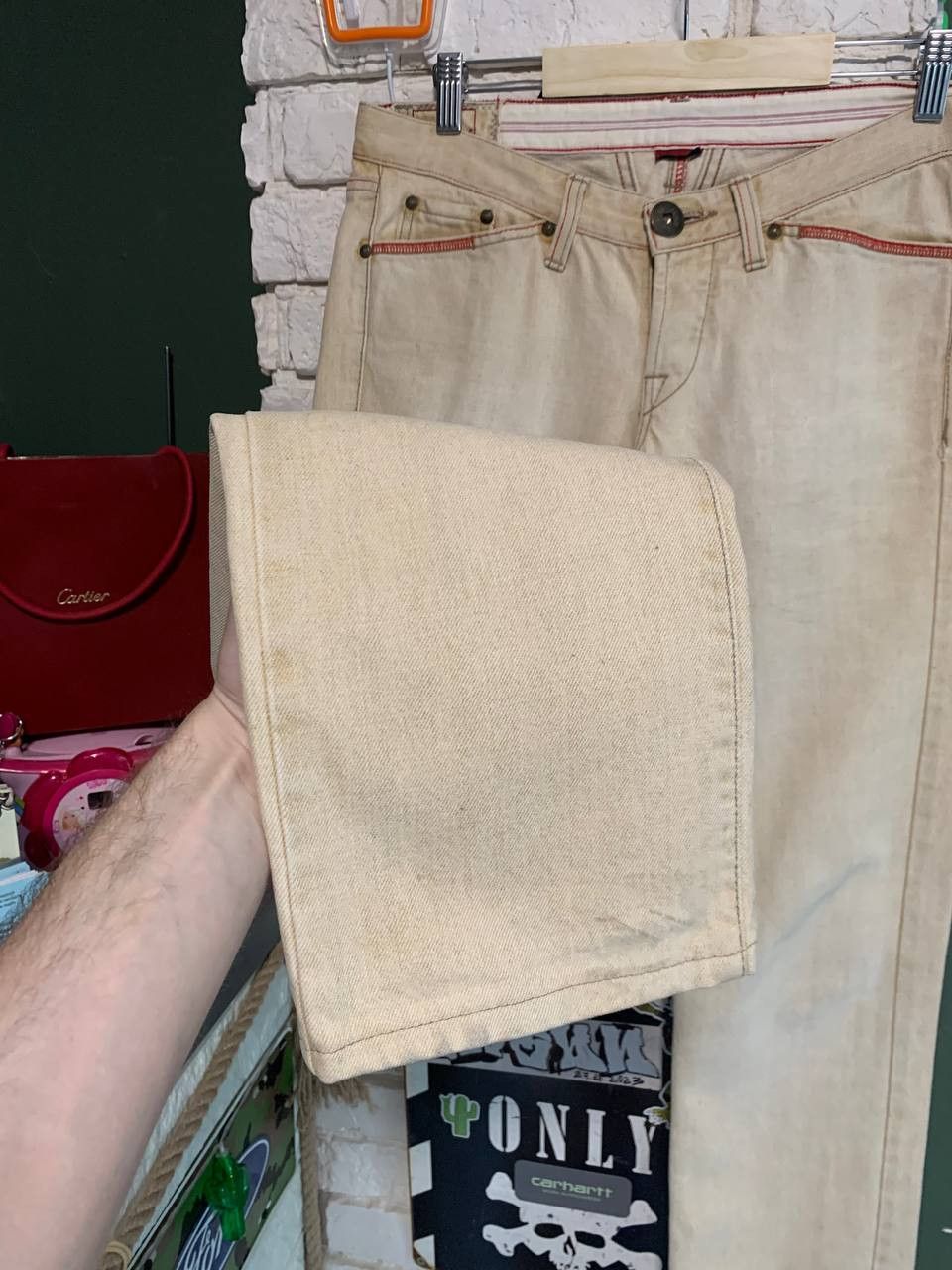 Marithe + Francois Girbaud Marithe Francois Girbaud Beige Denim Size 29 Straight Size US 29 - 5 Thumbnail