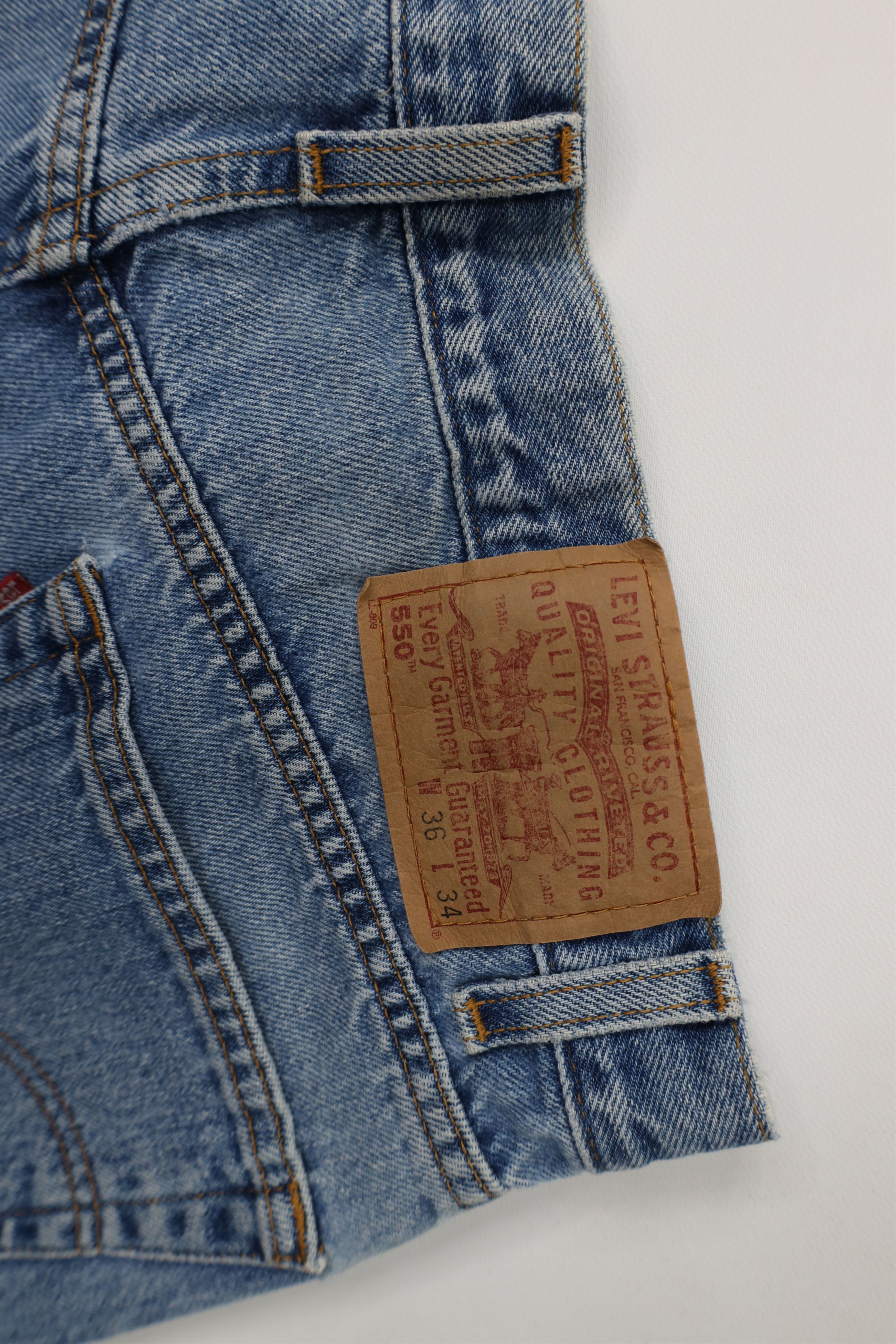 Levi's Vintage Y2K 2000 Levis 550 Relaxed Fit Denim Jeans Blue Size US 36 / EU 52 - 15 Thumbnail