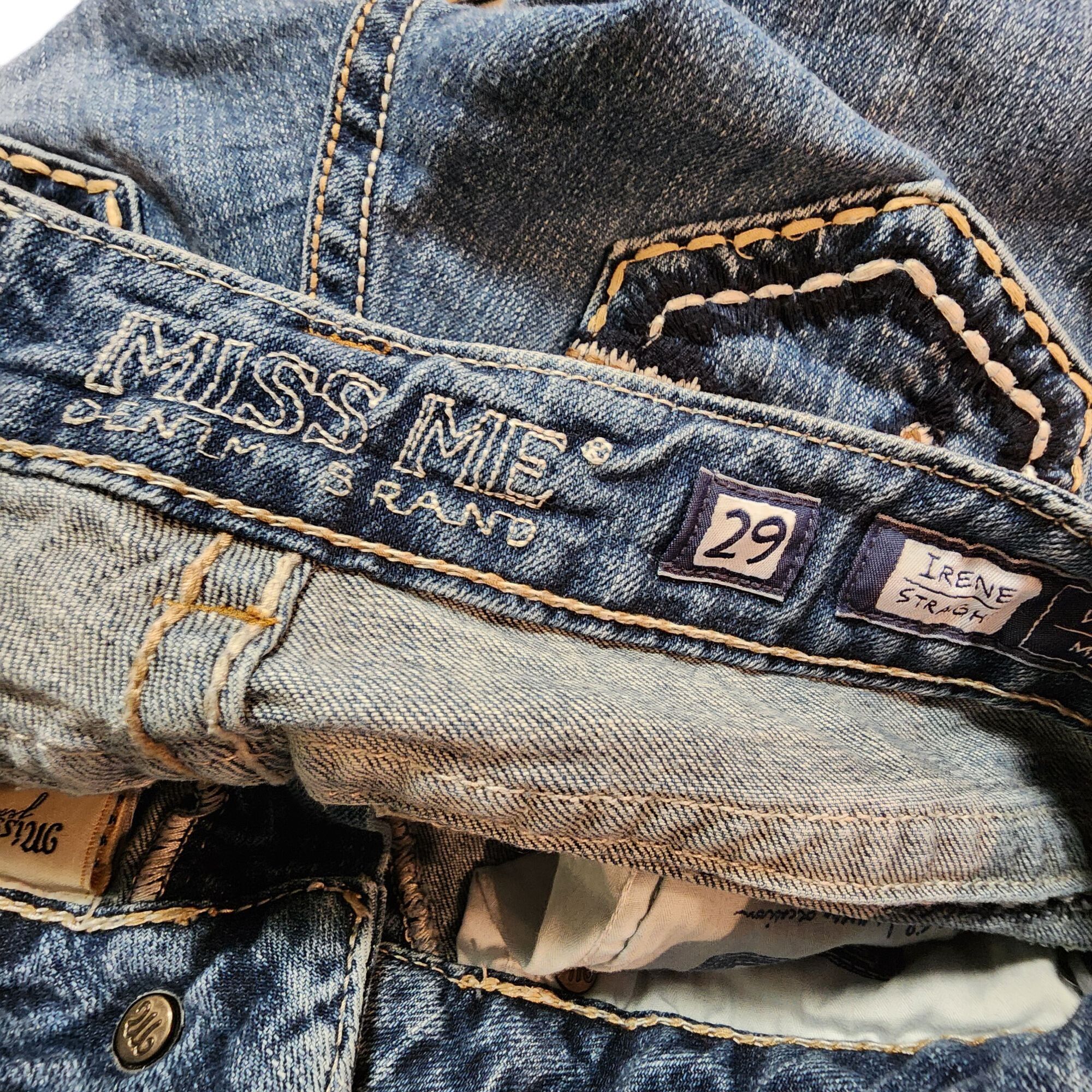 Miss Me Miss Me Womens Distressed Bootcut Jeans With Embroidered Poc Size 30" / US 8 / IT 44 - 7 Thumbnail