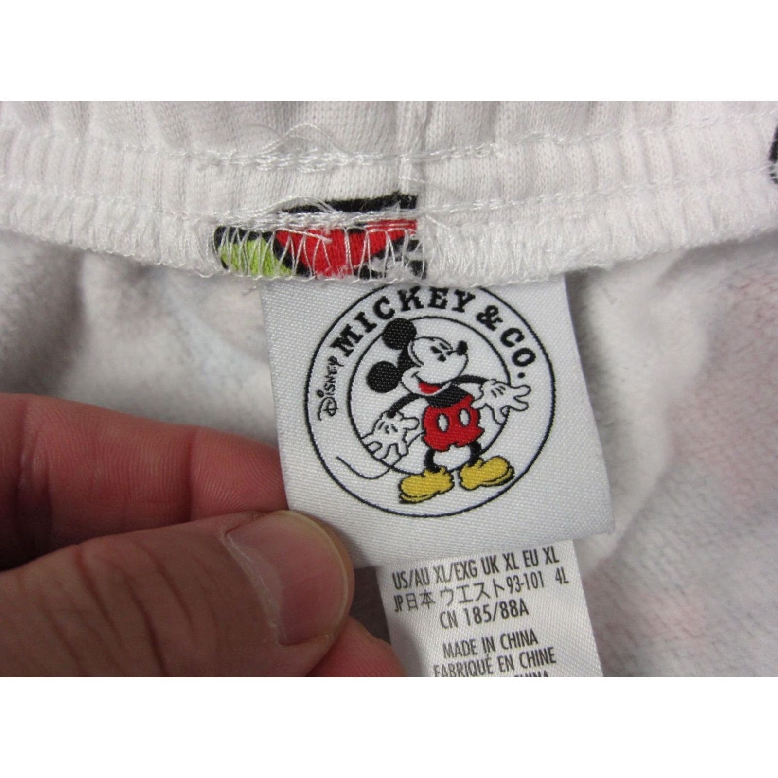 Disney Mickey Mouse Pants Mens XL White Fleece Jogger Disney All Over Print Sweatpants 90s Style Size US 36 / EU 52 - 7 Thumbnail