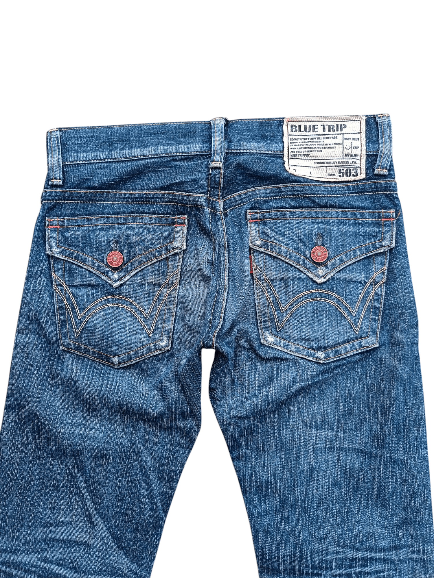 Edwin FLARED 90s Edwin 503 Flare BlueTrip Whiskers Faded Jeans Size US 32 / EU 48 - 17 Thumbnail