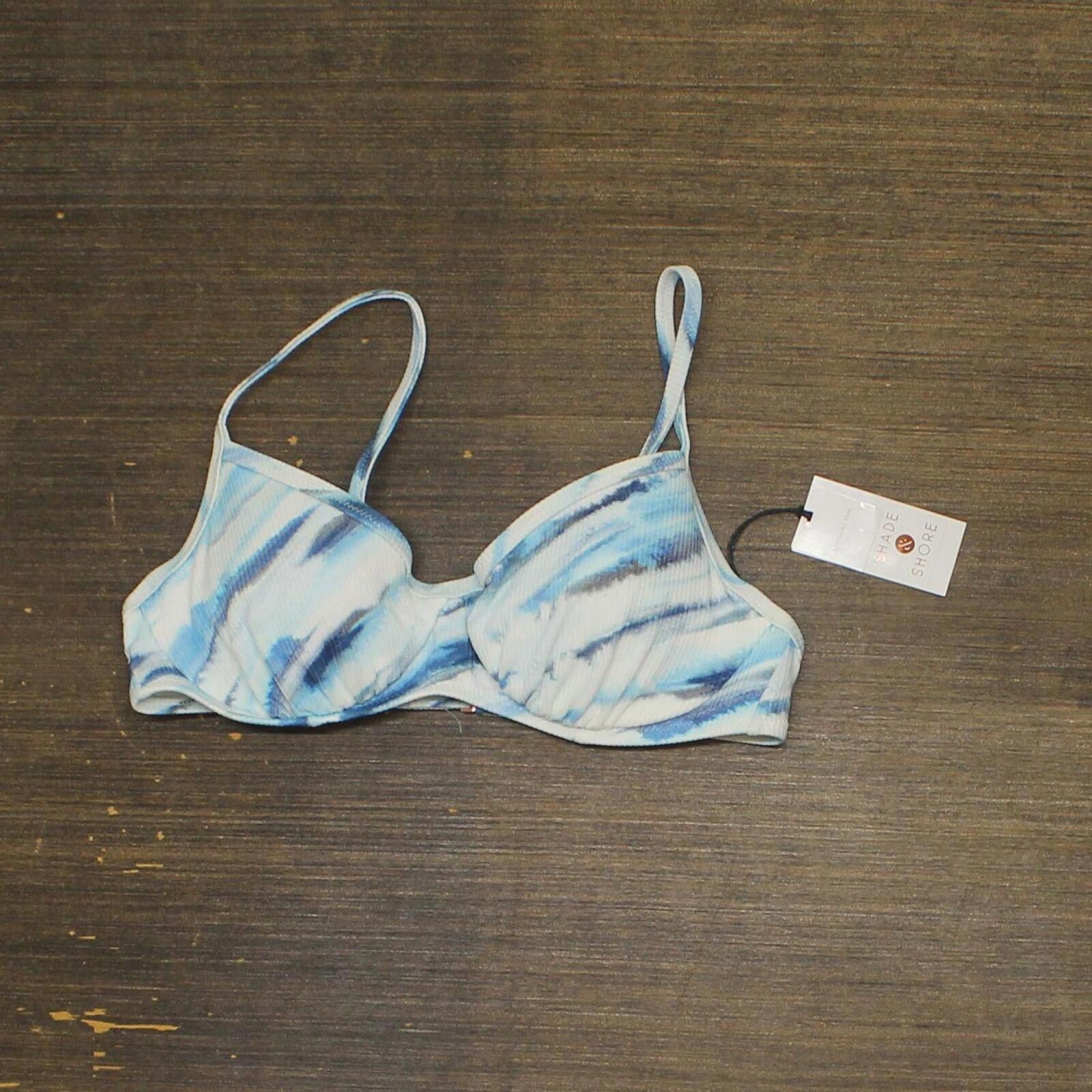 Designer NWT Shade & Shore Bikini Top 83999022 34B Blue Tie Dye Size ONE SIZE - 1 Thumbnail
