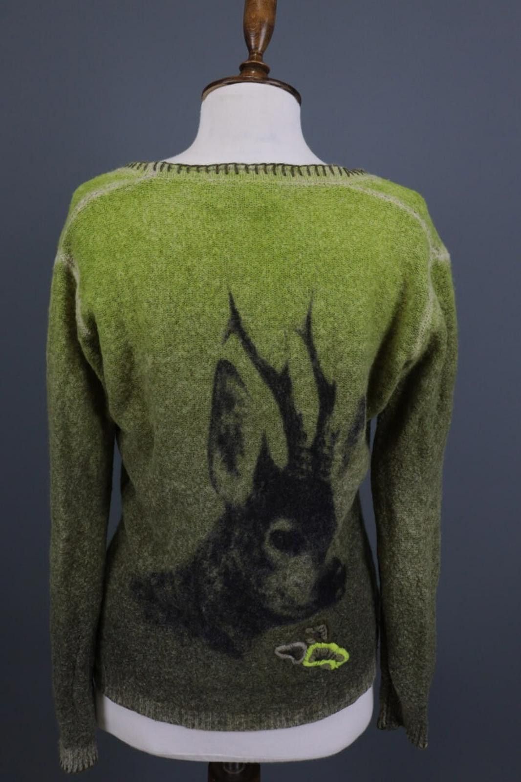 Designer Princess Goes Hollywood Green Wool Cardigan Sweater Size 42 Size M / US 6-8 / IT 42-44 - 7 Thumbnail