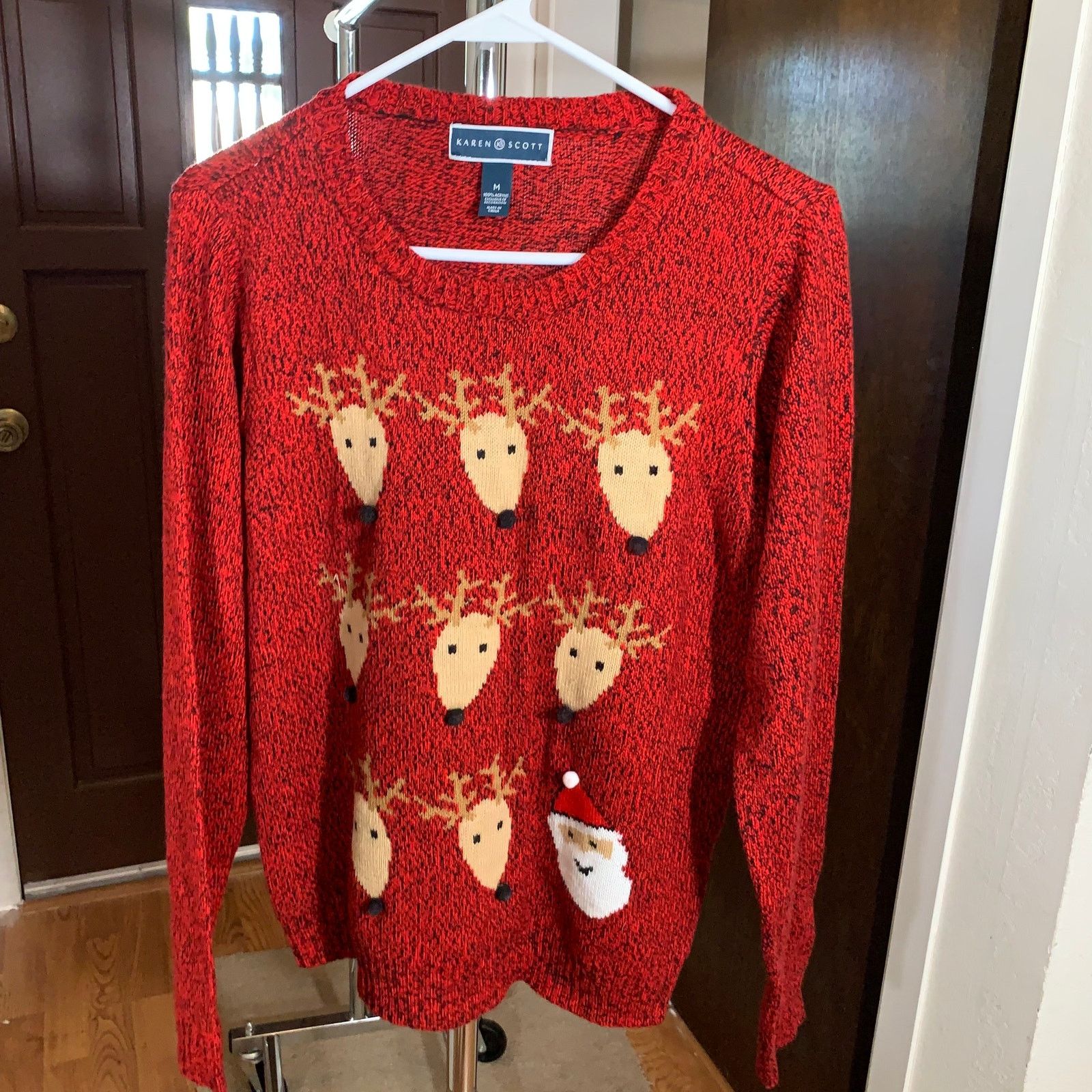 Other Karen Scott Christmas Holiday Sweater Reindeer Santa Size M Size US M / EU 48-50 / 2 - 7 Thumbnail