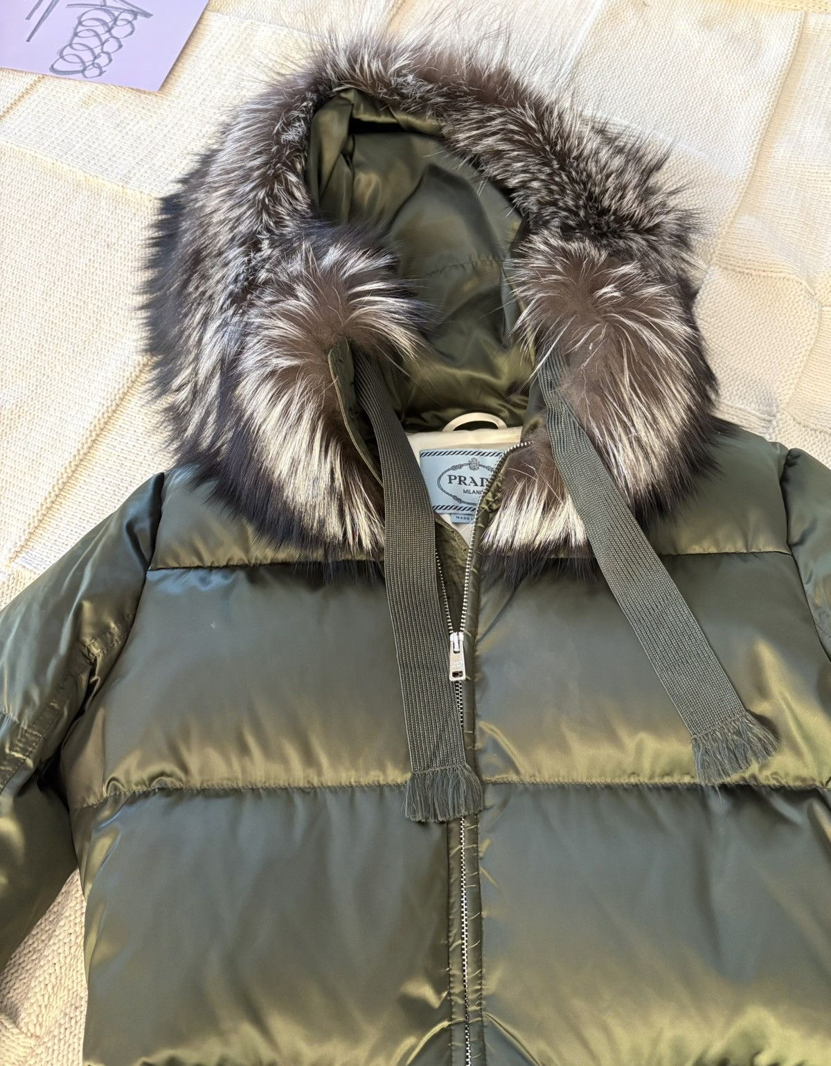 Prada Satin Prada Winter Coat Fox Fur Trim Size M / US 6-8 / IT 42-44 - 5 Thumbnail