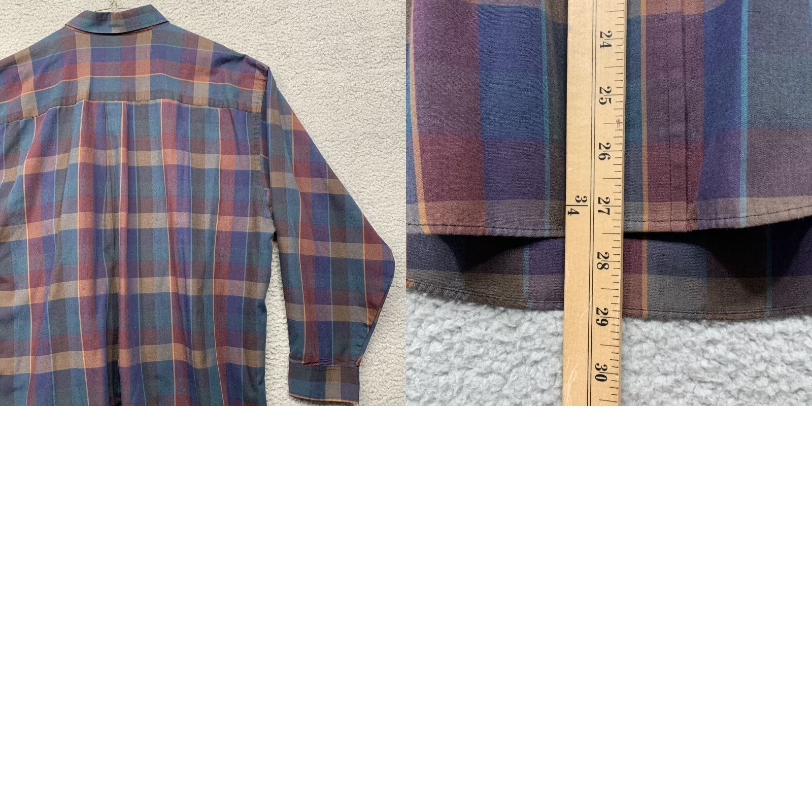 Van Heusen VAN HEUSEN Button Shirt Men XL Plaid Multi-Color Button-Down Collar 2 Pockets Shirt Mens XL Plaid Multicolor Button-Down Size US XL / EU 56 / 4 - 9 Thumbnail