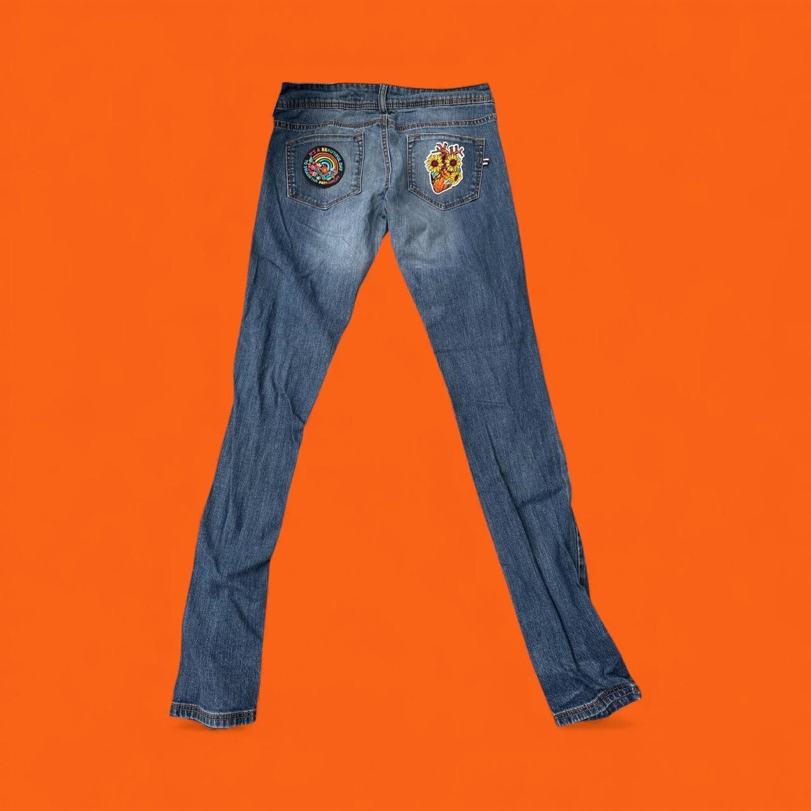 Mango Custom Feminist Denim Jeans – Size 8 One-of-a-Kind Size 42" / US 20 - 2 Thumbnail