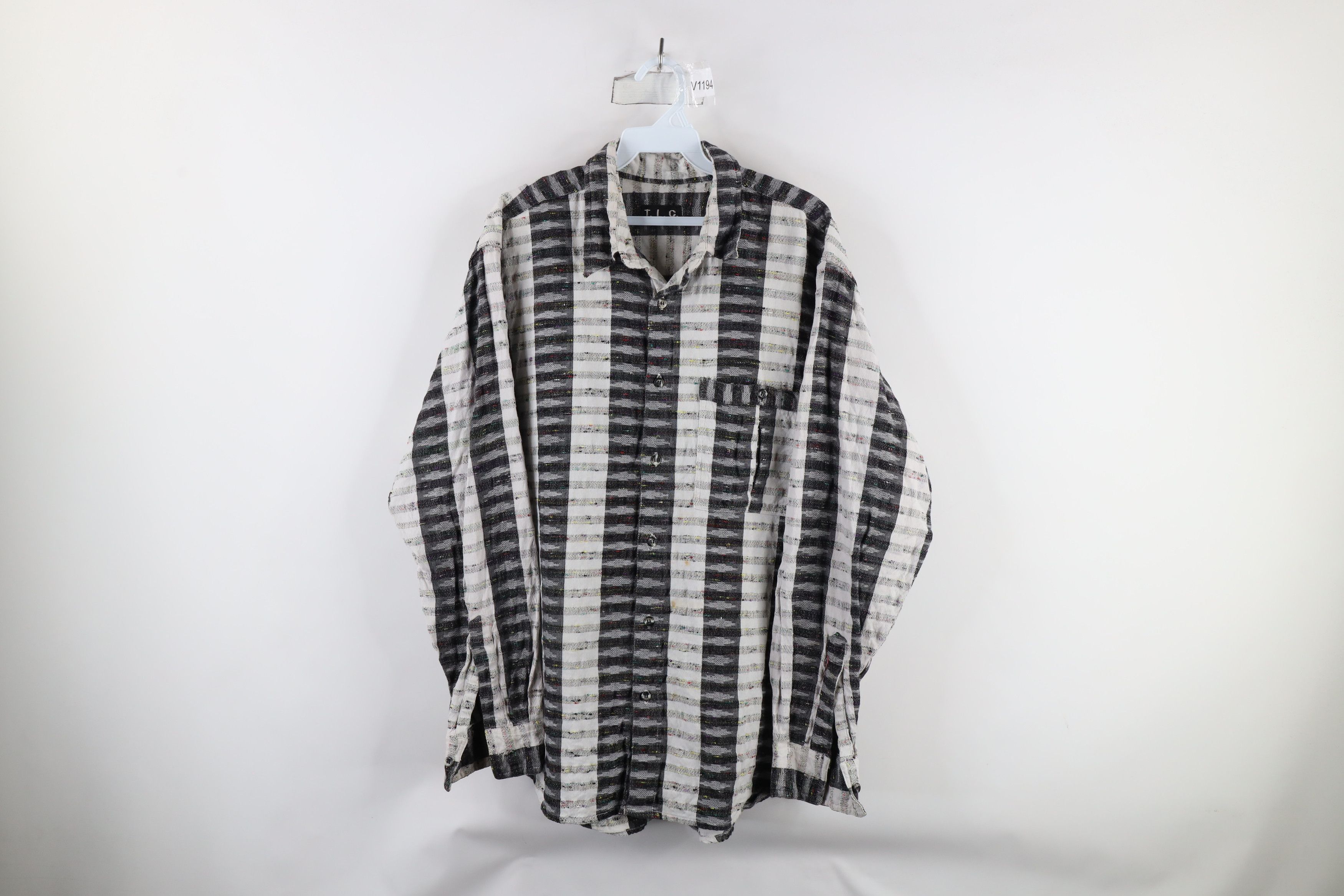 Vintage Vintage 90s Streetwear Rainbow Atomic Fleck Button Shirt Size US L / EU 52-54 / 3 - 1 Thumbnail