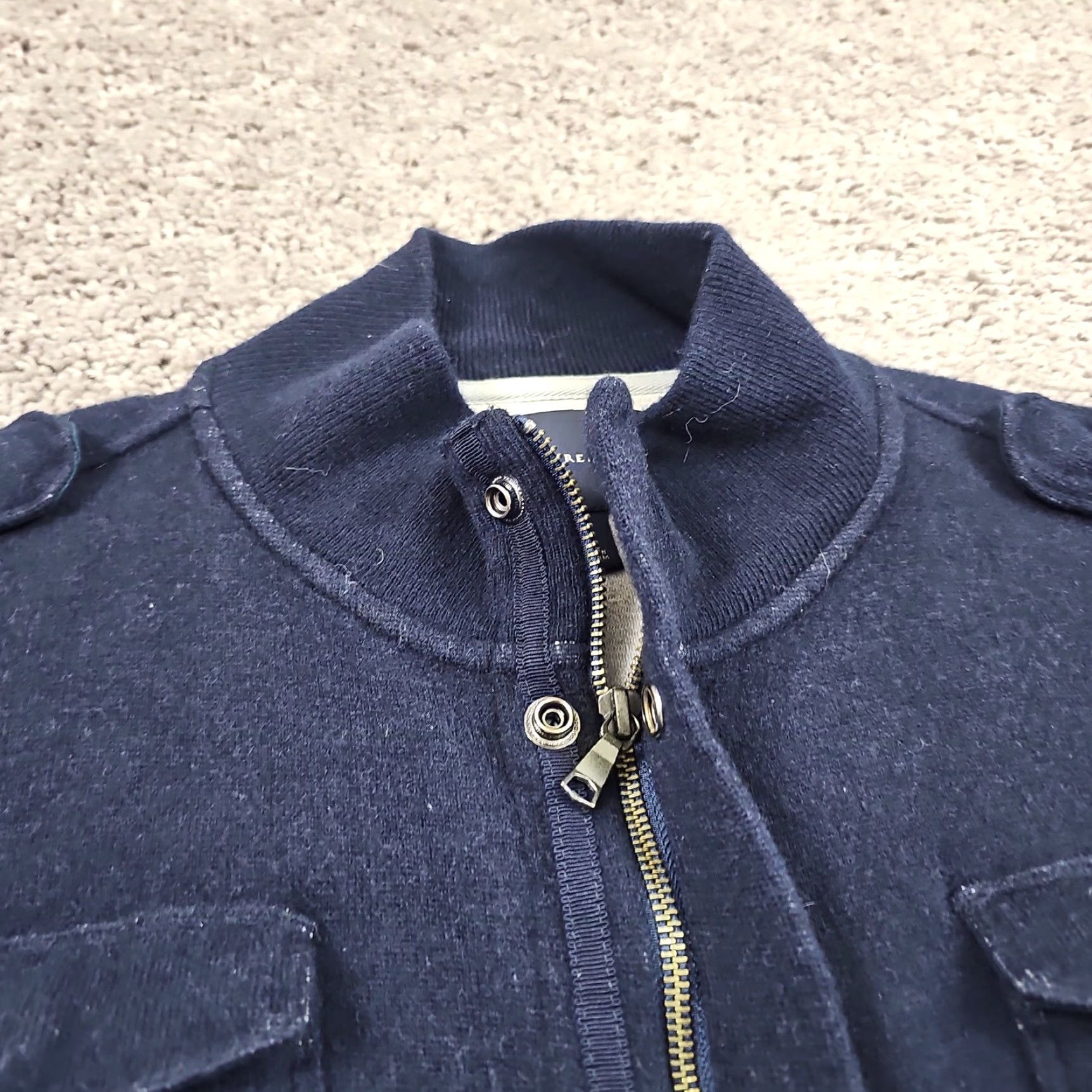 Banana Republic Banana Republic Jacket Mens L Navy Blue Wool Military Style Full Zip Pockets Size US L / EU 52-54 / 3 - 3 Thumbnail