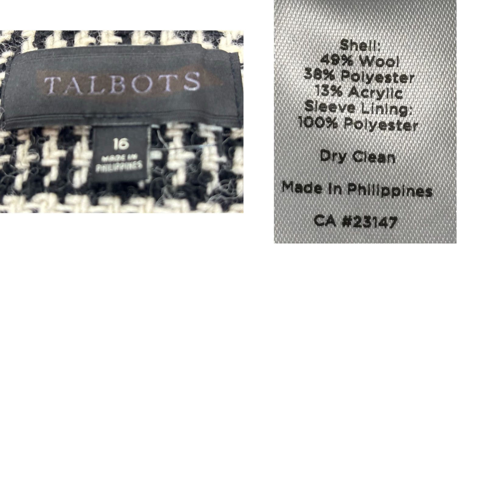 Talbots Talbots Wool Houndstooth Blazer Jacket sz 16 Plaid Double Breasted Classic Size XXL / US 16-18 / IT 52-54 - 8 Thumbnail