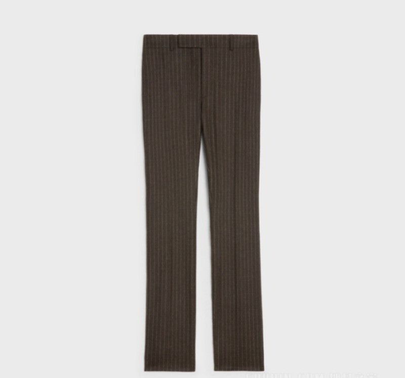 Flared Pants in Striped Flannel