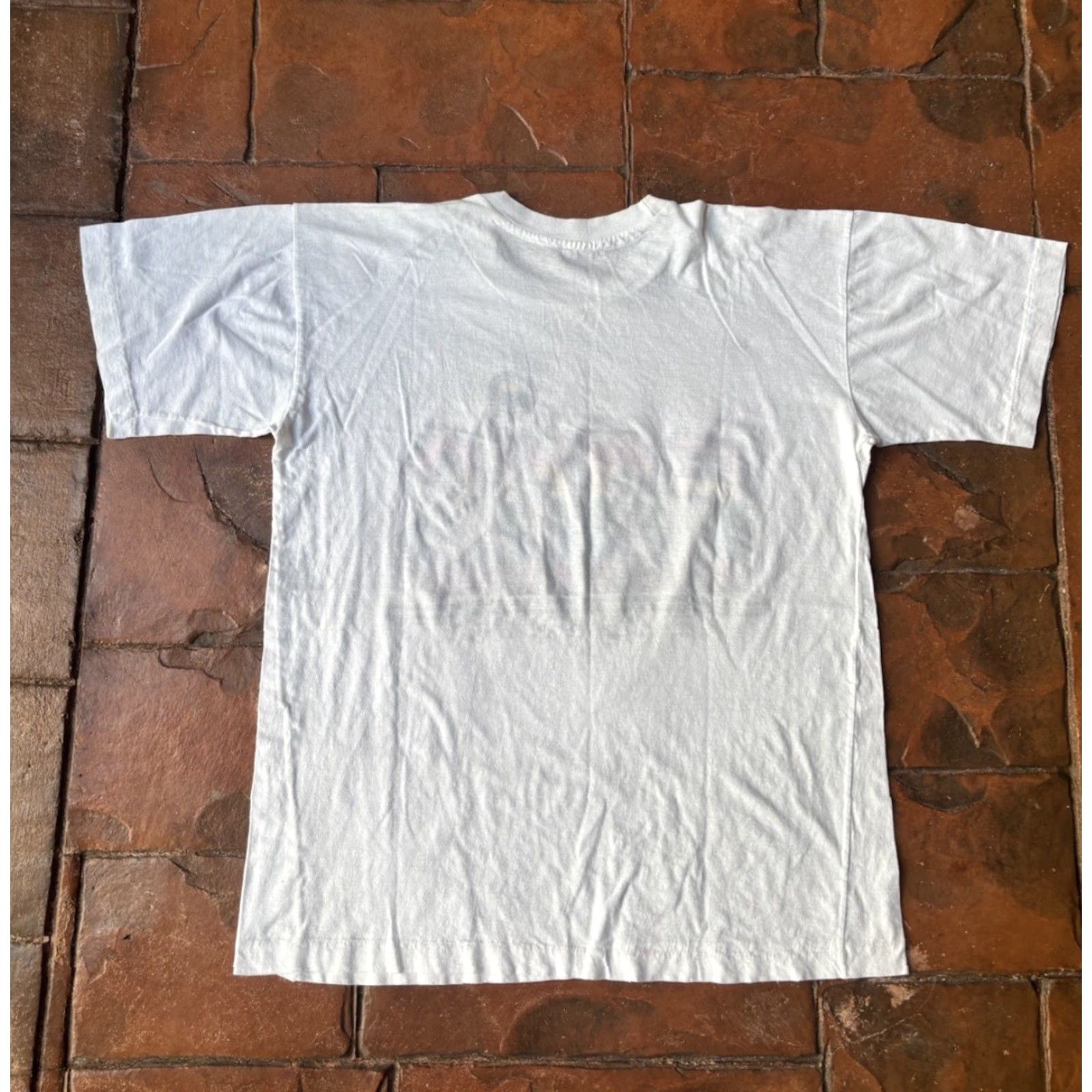 Rainbow VINTAGE 80s Paris France Rainbow Tourist Souvenir T-Shirt Large White Cotton Crew Neck Short Sleeve Men Size US L / EU 52-54 / 3 - 3 Thumbnail