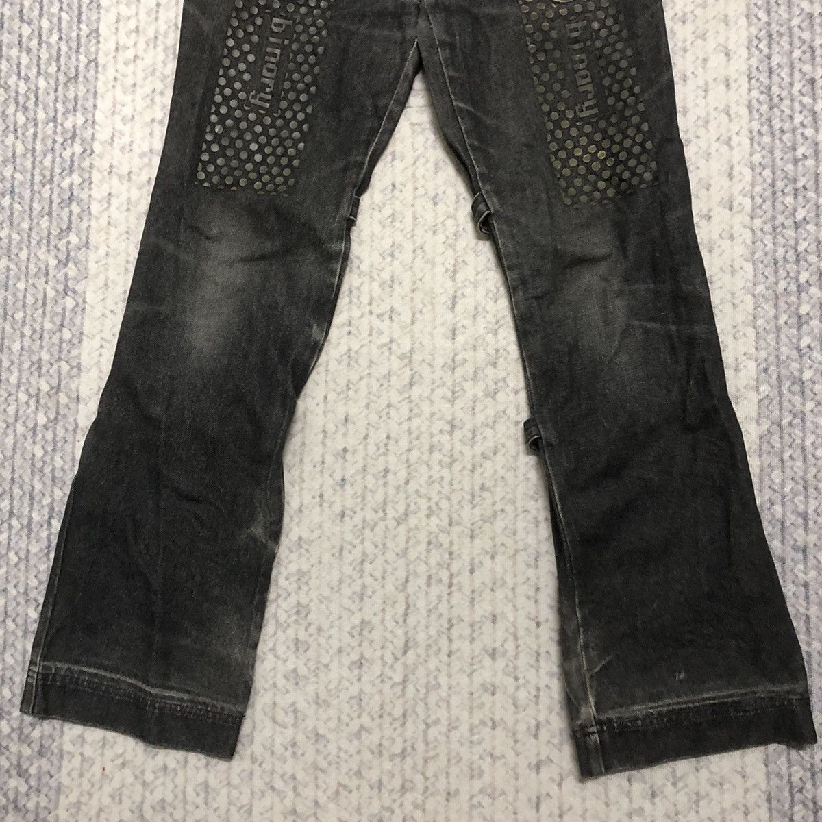 Rare Distressed Japanese Brand Punk Bondage Flare Jeans