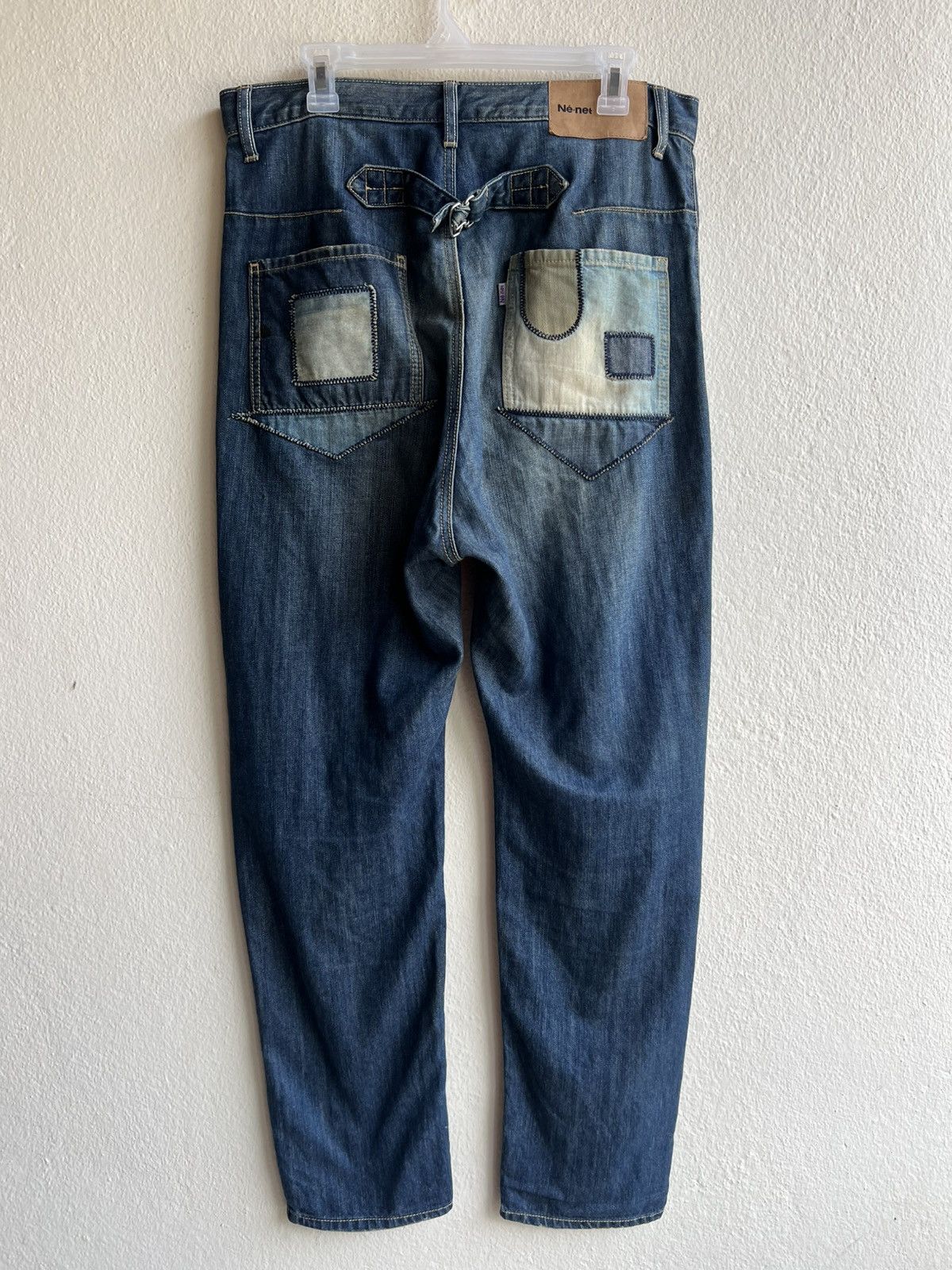 Issey Miyake Dirty Mud Stains Denim Ne-net Drop Crotch Patchwork Jeans Size US 32 / EU 48 - 3 Thumbnail