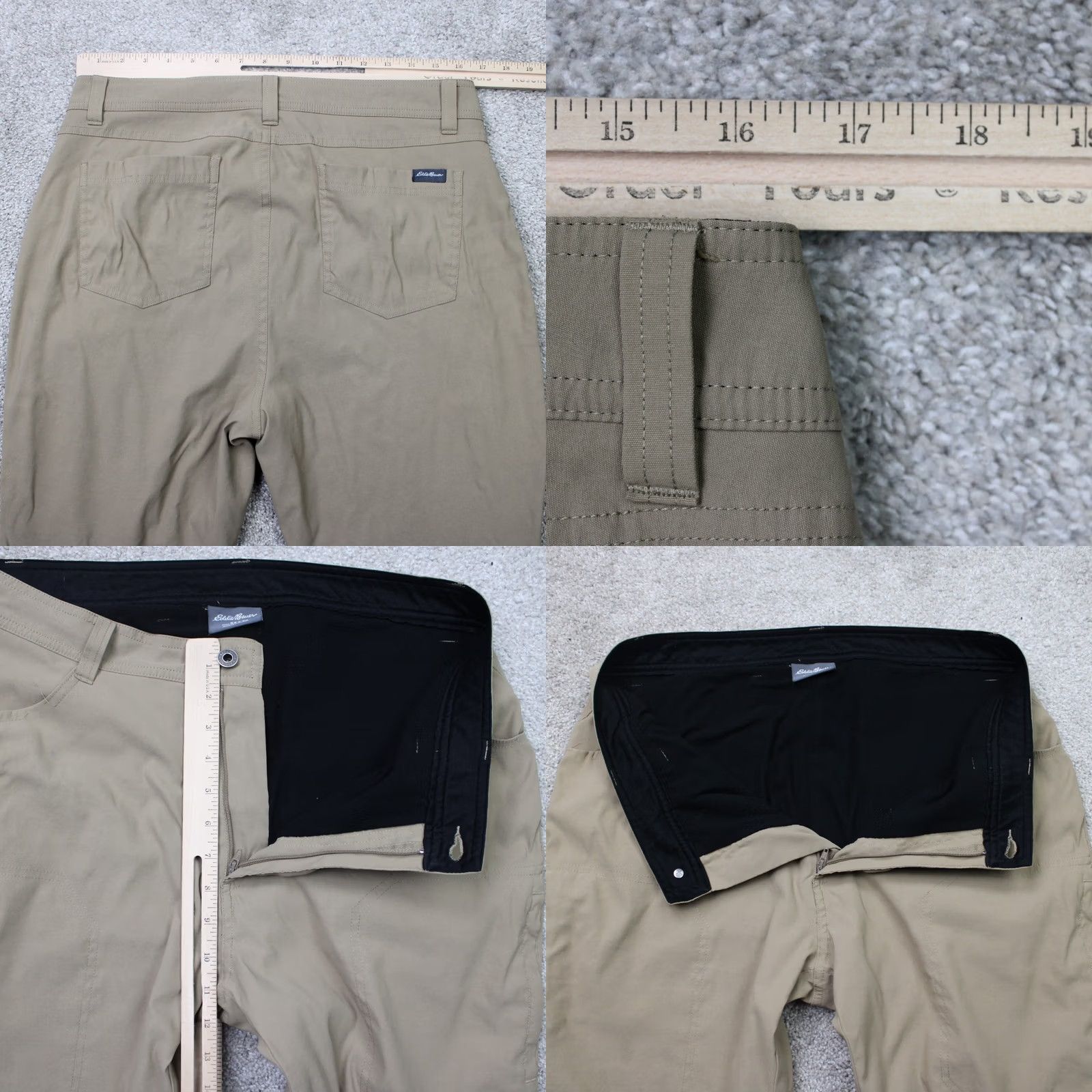 Eddie Bauer Eddie Bauer Mens Pants 34x30 Beige Fleece Lined Cargo Pocket 5-Pocket Stretch Nylon Cotton Travex Regular Straight Womens? Size US 34 / EU 50 - 8 Thumbnail