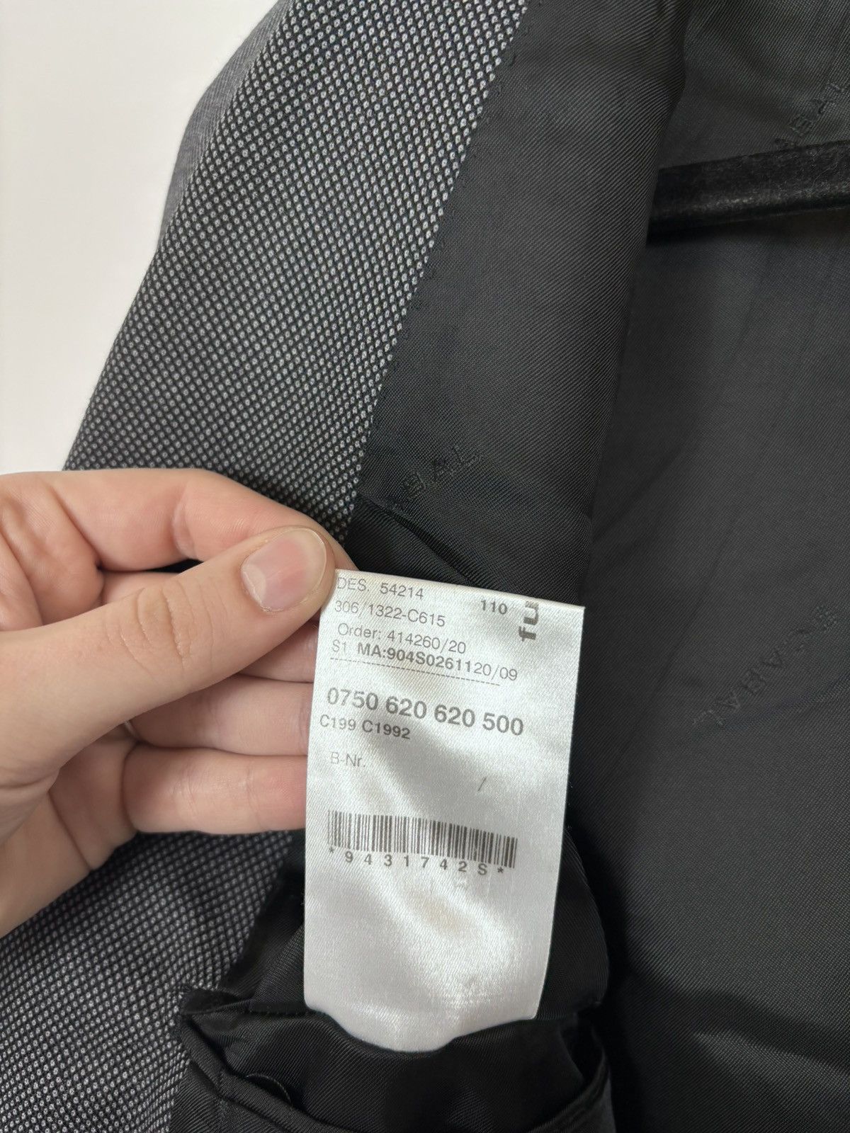 SCABAL Scabal Men’s Grey Wool Blazer Jacket 3-Buttons Classic Size 46R - 19 Thumbnail