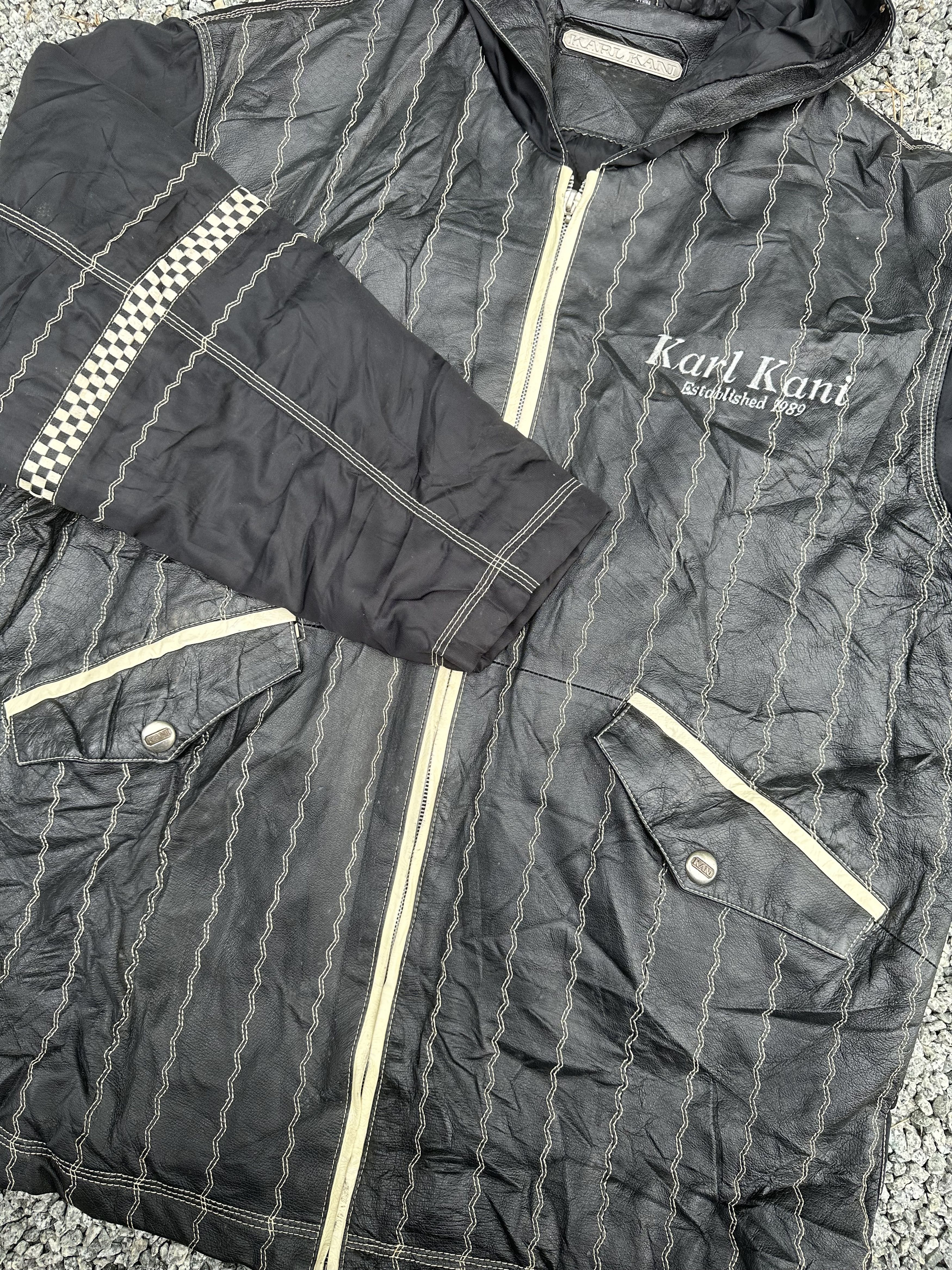 Karl Kani Vintage 90s Karl Kani 68 Leather Racing Team Jacket Size US L / EU 52-54 / 3 - 2 Thumbnail