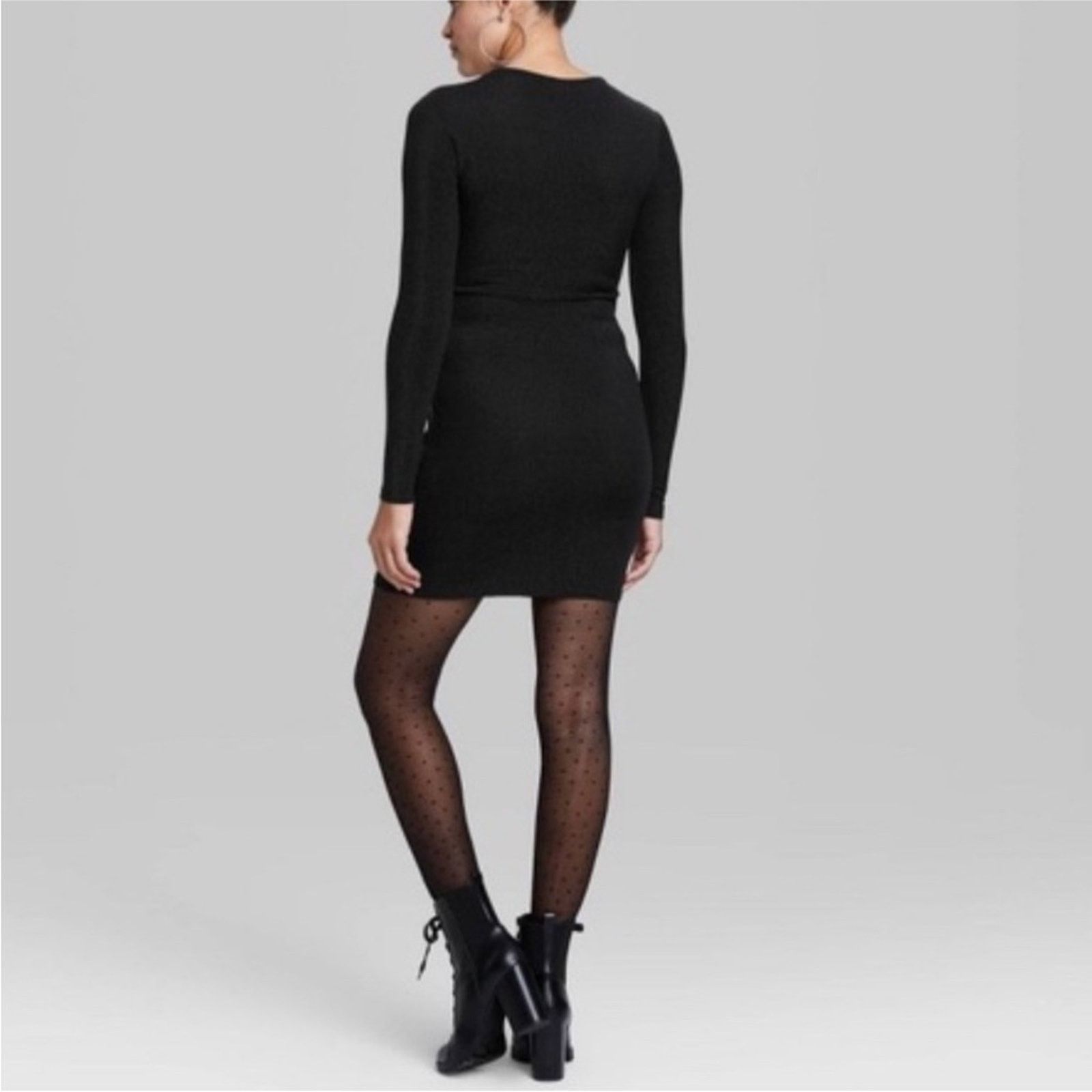 Target Basics NEW TARGET Wild Fable Black Sparkly Metallic Dress Cutouts Size XXL / US 16-18 / IT 52-54 - 2 Thumbnail