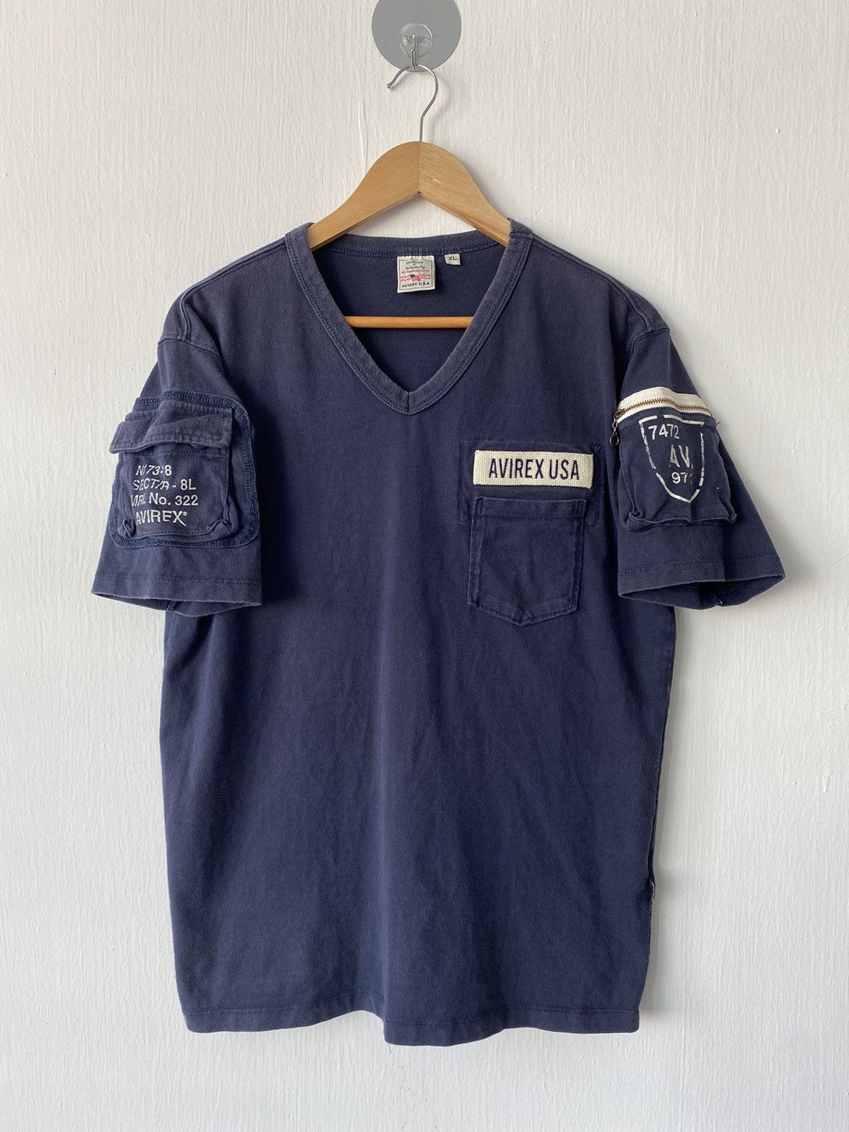 Avirex × Vintage Avirex Double Pocket T-shirt Size US XL / EU 56 / 4 - 1 Thumbnail