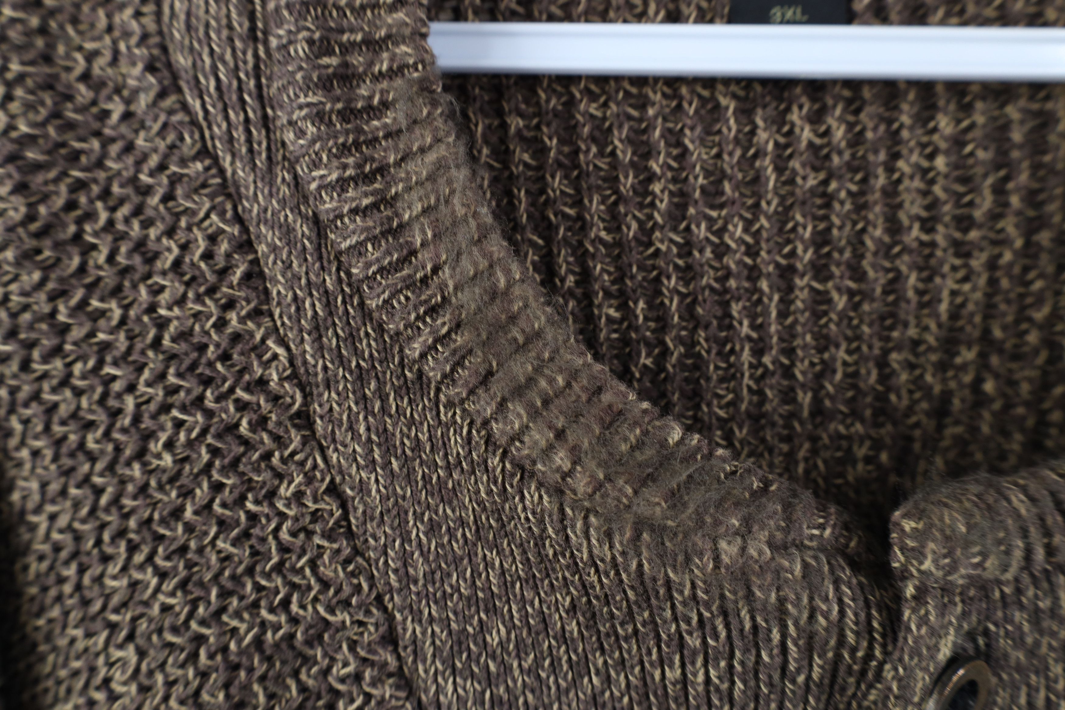 Vintage Vintage 90s Streetwear Ribbed Knit Henley Sweater Brown Size US XXL / EU 58 / 5 - 5 Thumbnail