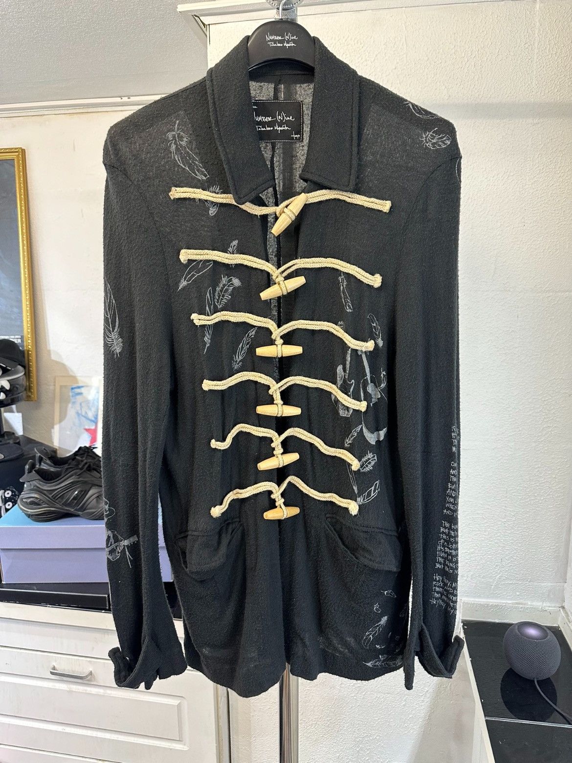 image of Number N Ine Number Nine 08Ss Bird Jacket in Black, Men's (Size Medium)