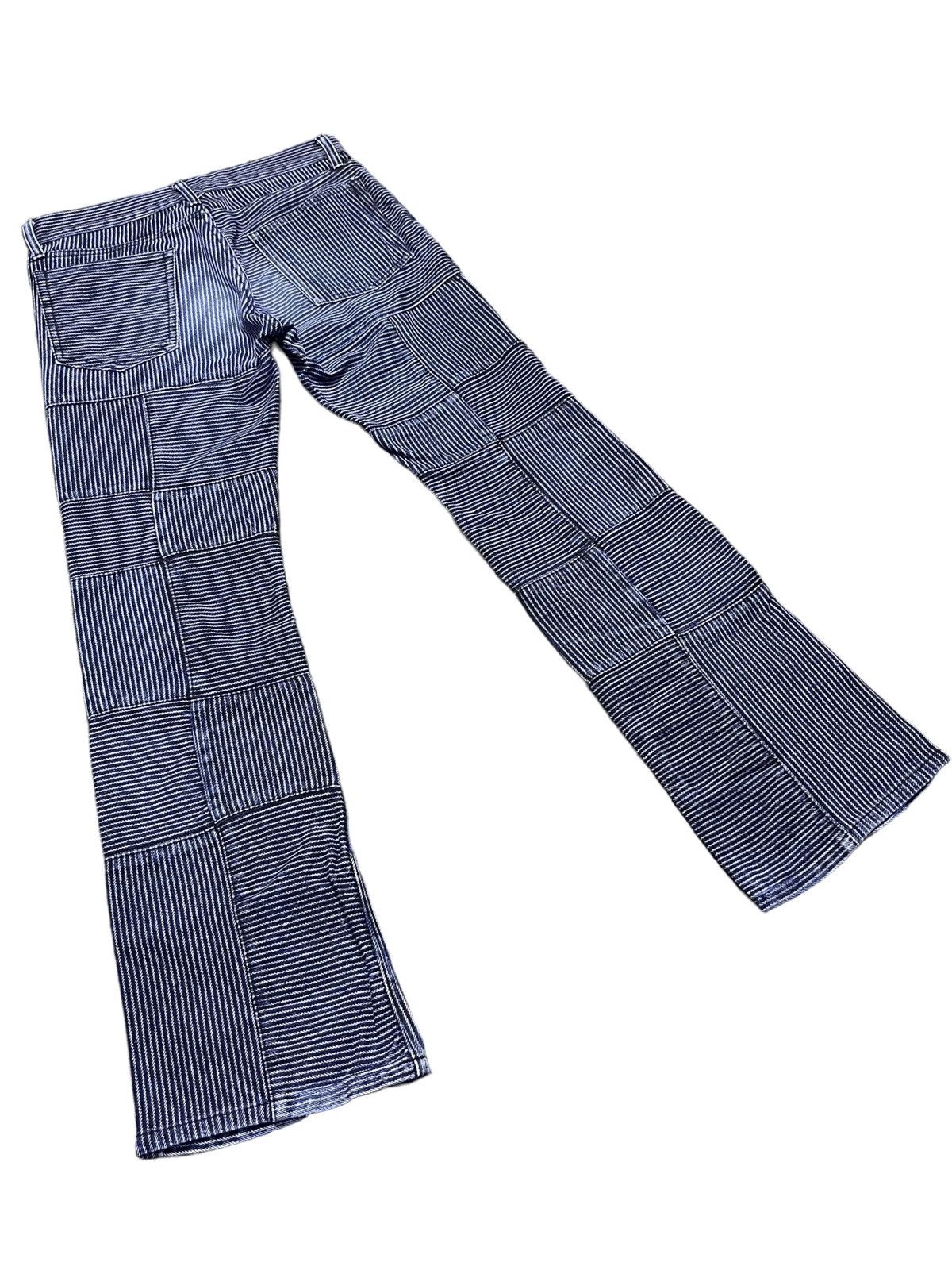 Self Edge RUPERT THE DIFFERENCE Hickory Stripes Patchwork Flare Denim Size US 28 / EU 44 - 4 Thumbnail