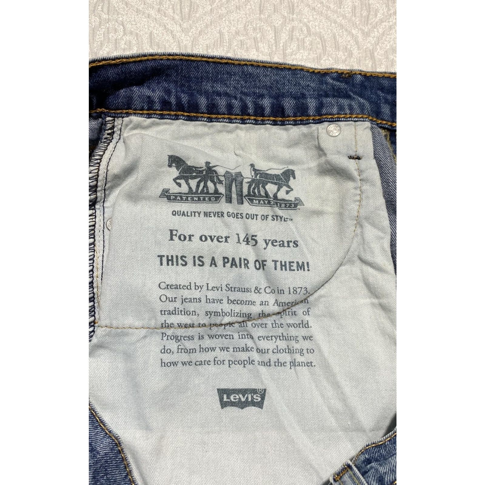 Levi's Levi's 559 Jeans Mens 32x32 Blue Denim 5-Pocket Relaxed Straight Stretch Cotton Elastodiene Size US 32 / EU 48 - 7 Thumbnail