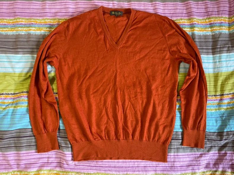 Loro Piana LORO PIANA V-neck knit sweater Size US L / EU 52-54 / 3 - 7 Thumbnail