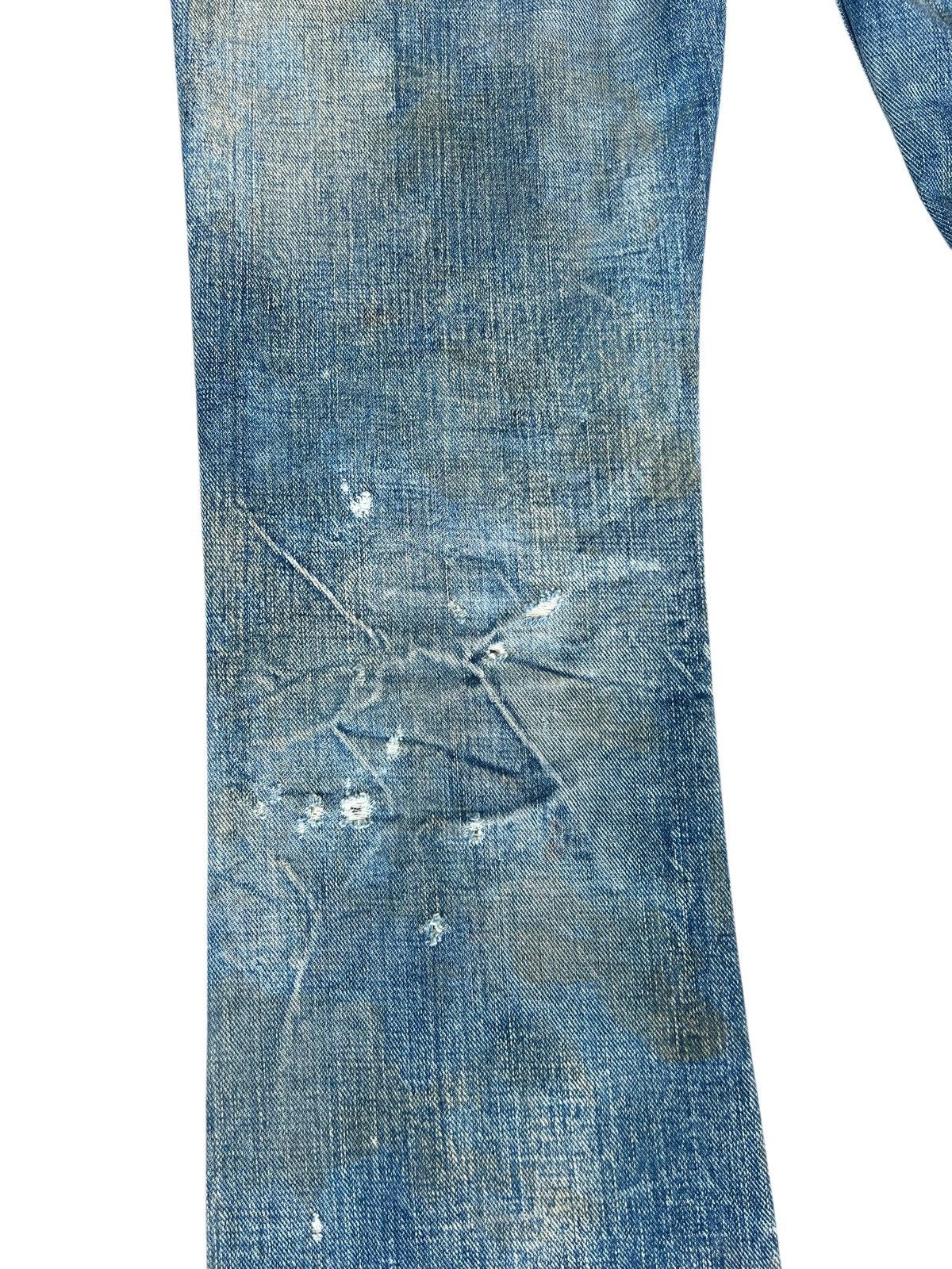 Japanese Brand Dirty Mud Stains Distress Denim Ufin & Sons Flare Jeans Size US 30 / EU 46 - 16 Thumbnail
