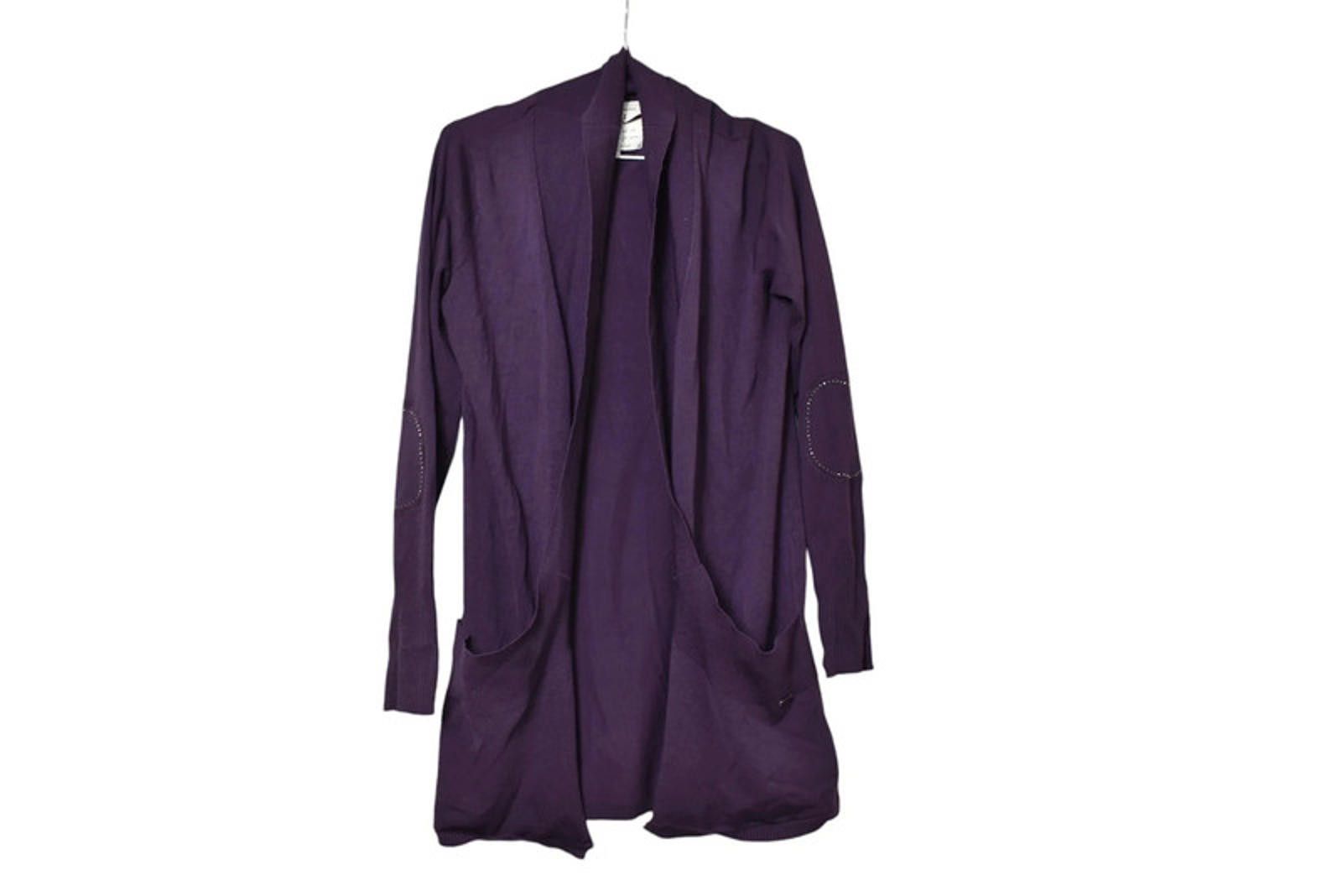 Designer Pulz Jeans Sara Cardigan 1307 Size M Purple Lion print long Size M / US 6-8 / IT 42-44 - 1 Thumbnail