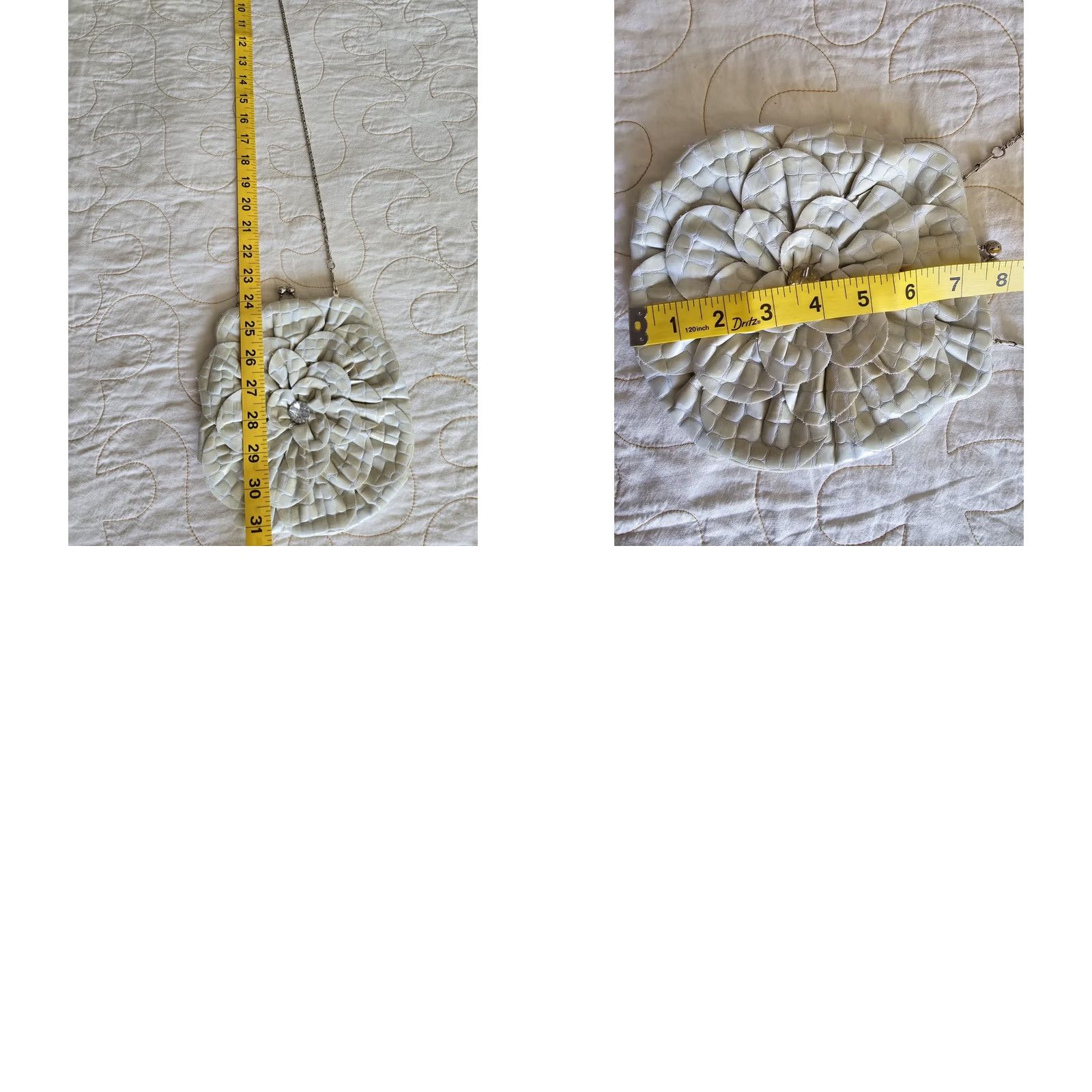 Vintage VINTAGE 90s Y2k Ivory Rose Crossbody Bag Fairycore Romantic Ethereal Purse Women Size ONE SIZE - 9 Thumbnail