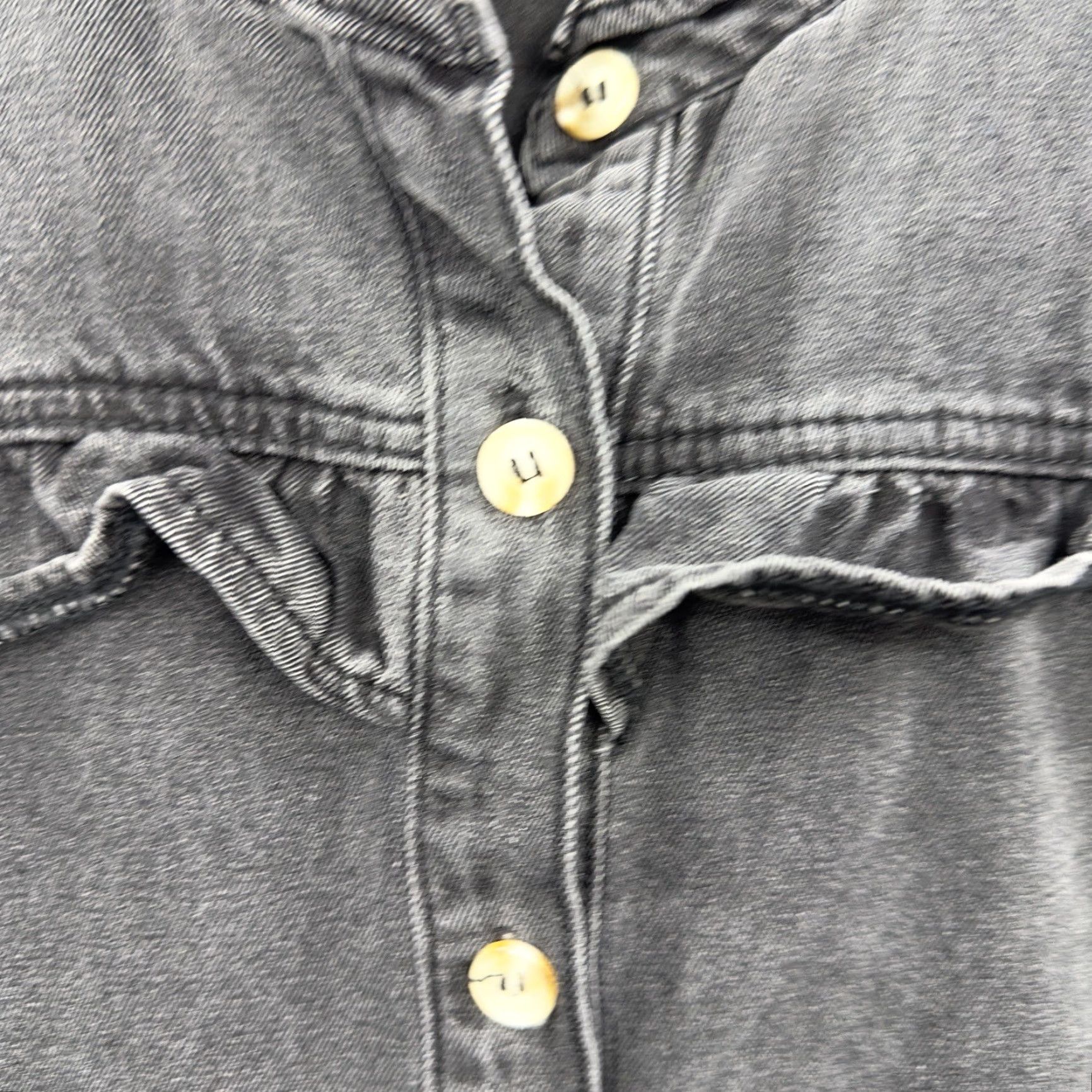 Vintage VINTAGE Savanna Jane Denim Dress Womens Small Casual Western Boho Ruffle Mini Dress Charcoal Wash Size S / US 4 / IT 40 - 3 Thumbnail
