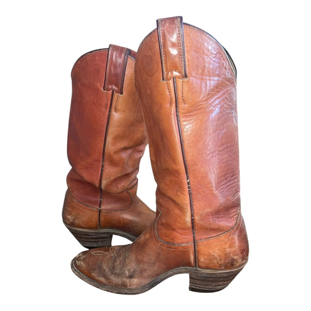 Justin Boots Mens Sz 8 Brown Leather Western Cowboy Brown