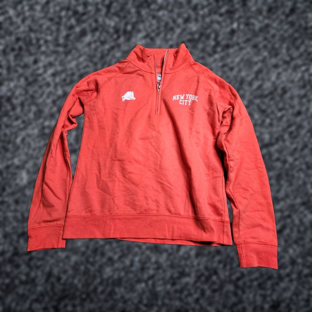 Planet Hollywood Womens S Planet Hollywood NYC 1/4 Zip Pullover Sweatshirt Sweater NYC Red Logo City NYC Pullover Womens S Size S / US 4 / IT 40 - 1 Thumbnail