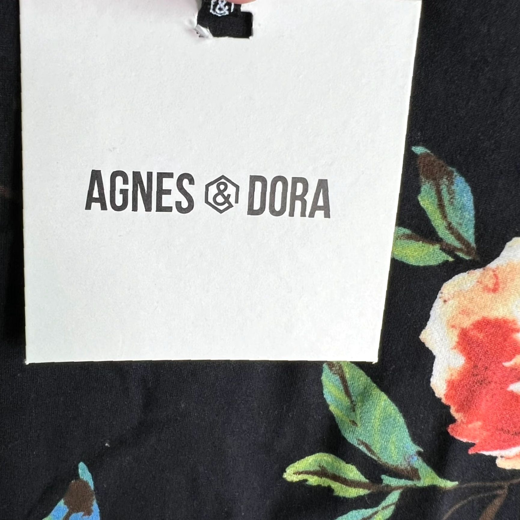Vintage Agnes & Dora Relaxed Floral Top Womens XL Black NWT Ruffle Flutter Sleeve Round Neck Blouse Tunic Short Sleeve Size XL / US 12-14 / IT 48-50 - 6 Thumbnail