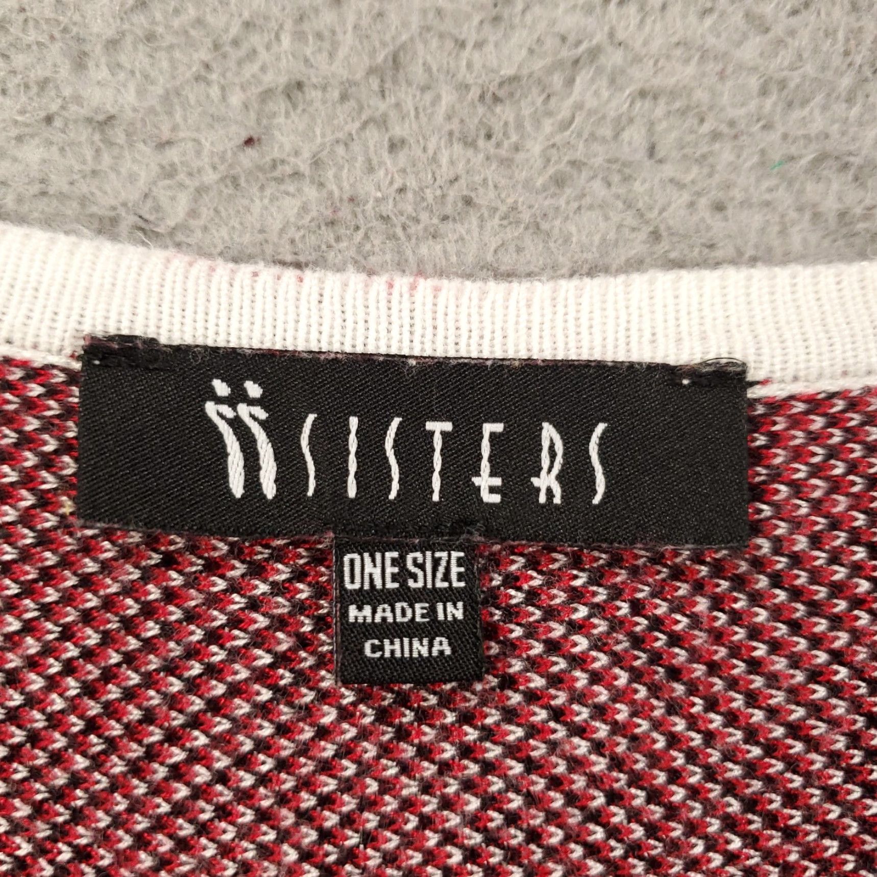Vintage VINTAGE Southwest Cardigan One Size Red White Black Geometric Southwestern Open Front Size ONE SIZE - 5 Thumbnail