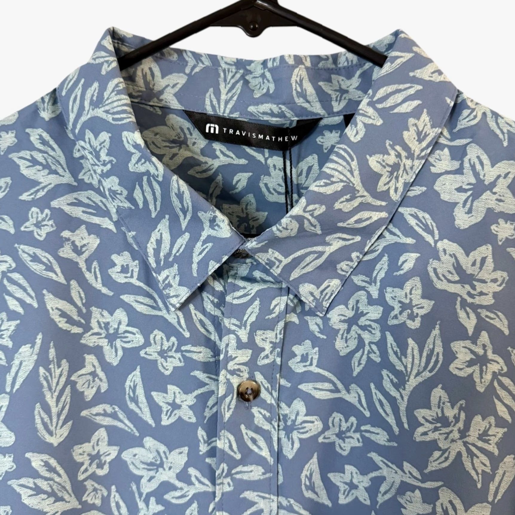 TravisMathew Travis Mathew Pearl City Short-Sleeve Button-Up Shirt Blue Men's XXL New Size US XXL / EU 58 / 5 - 5 Thumbnail