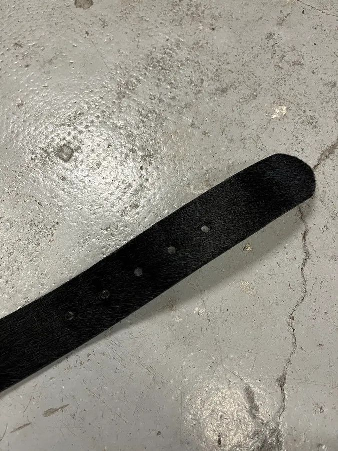 Dolce & Gabbana 2000s Dolce & Gabbana Pony Hair Black Leather Belt Size ONE SIZE - 7 Thumbnail