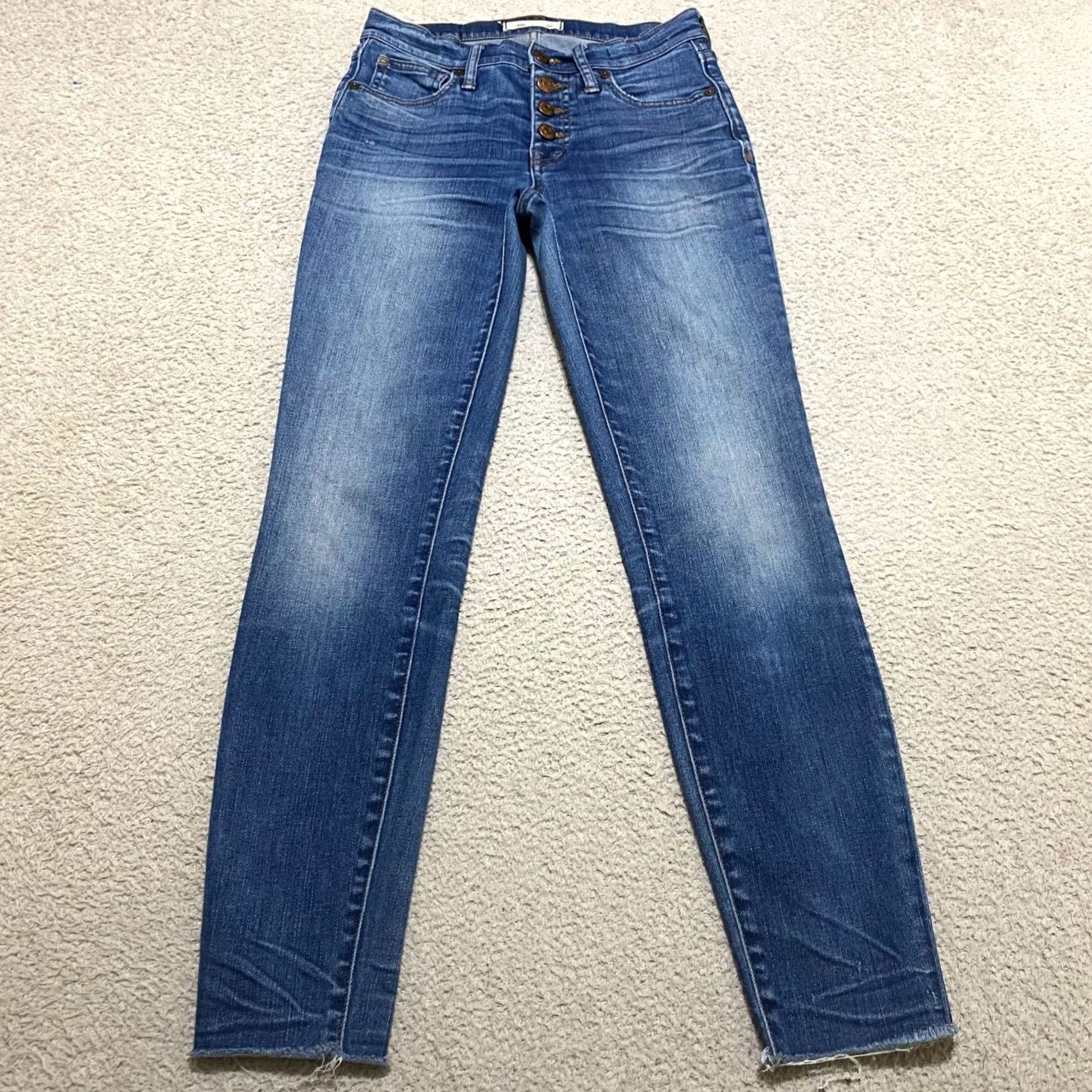 Madewell Madewell Jeans Womens 25 Blue Denim High Rise Skinny Distressed Raw Hem Category: Jeans Size 42" / US 20 - 2 Thumbnail