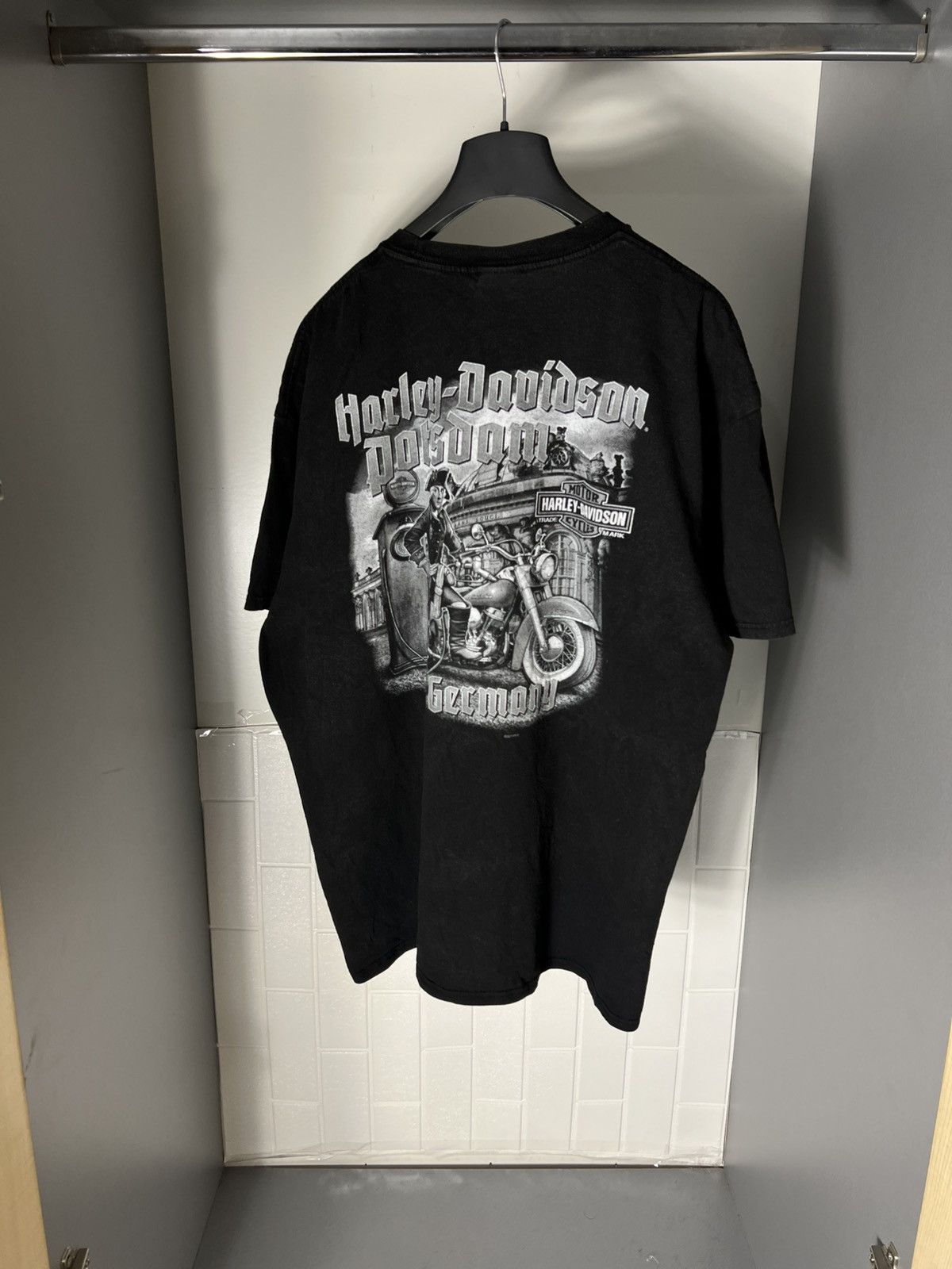 Harley Davidson × Vintage VERY RARE HARLEY DAVIDSON CYCLE DOUBLE PRINTED T-SHIRT 90s Size US XXL / EU 58 / 5 - 1 Thumbnail